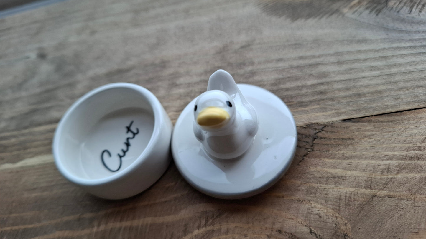 'Cunt' Upcycled Little Duck Trinket Pot