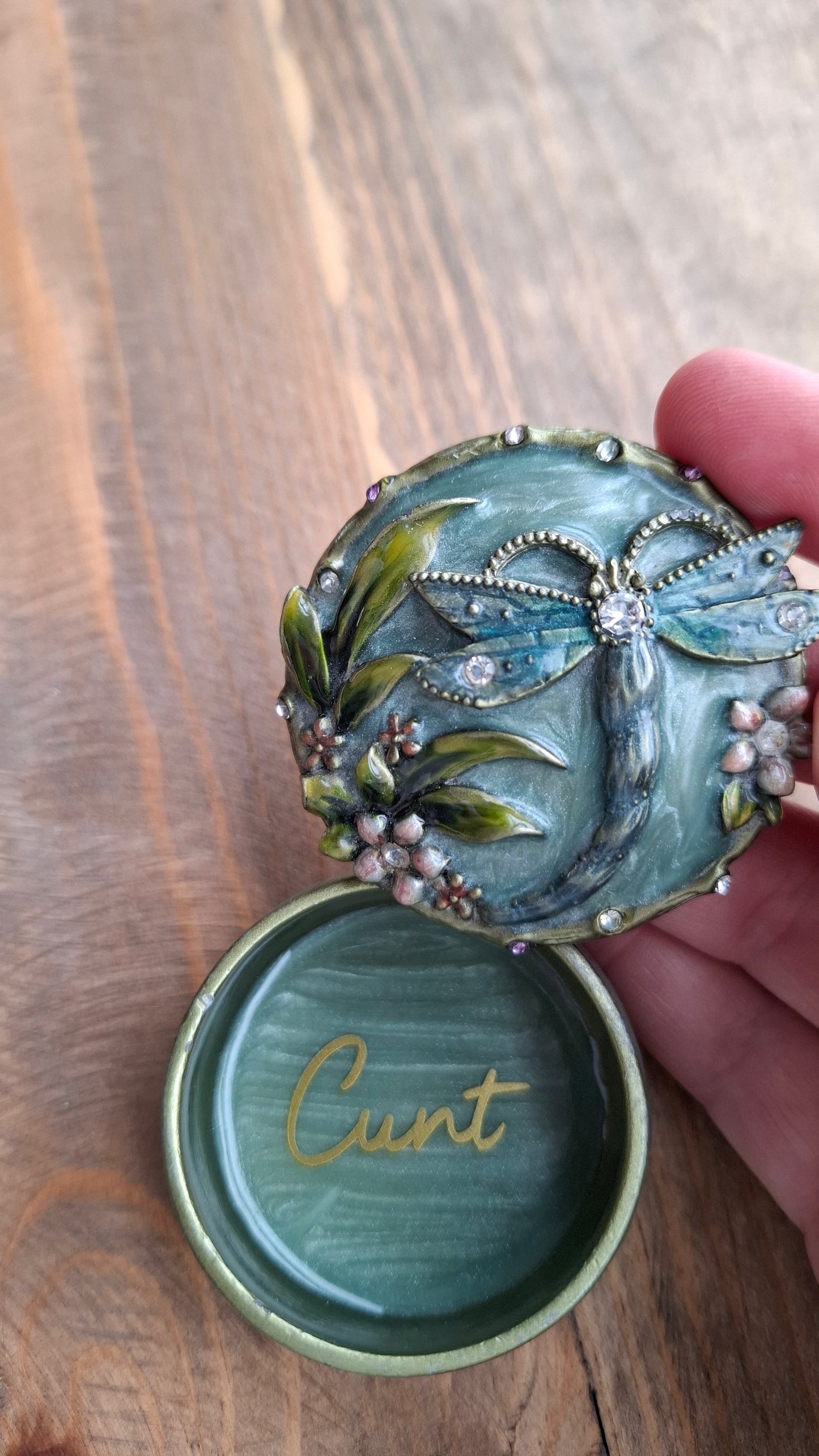 'Cunt' Upcycled Small Dragonfly Trinket Pot