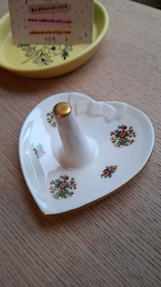Coalport Heart Shaped Floral Ring Dish/Tree