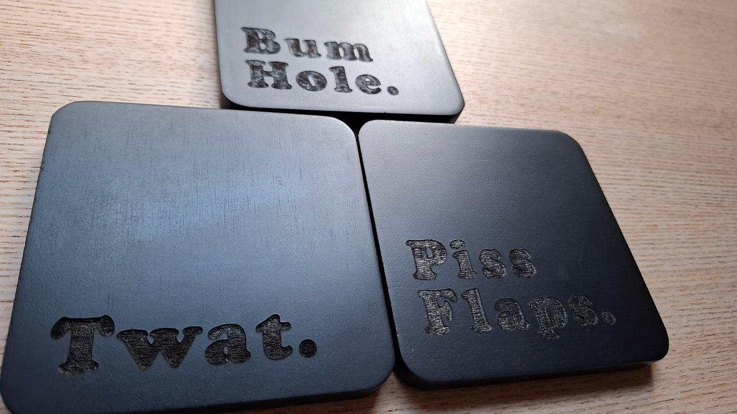 Cursey Coasters (Black Square)