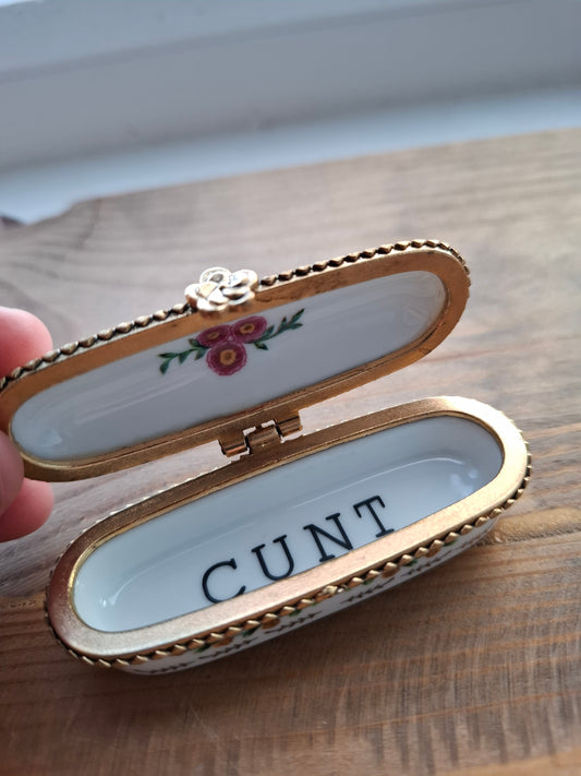 'CUNT' Upcycled Pretty Long Pill Pot