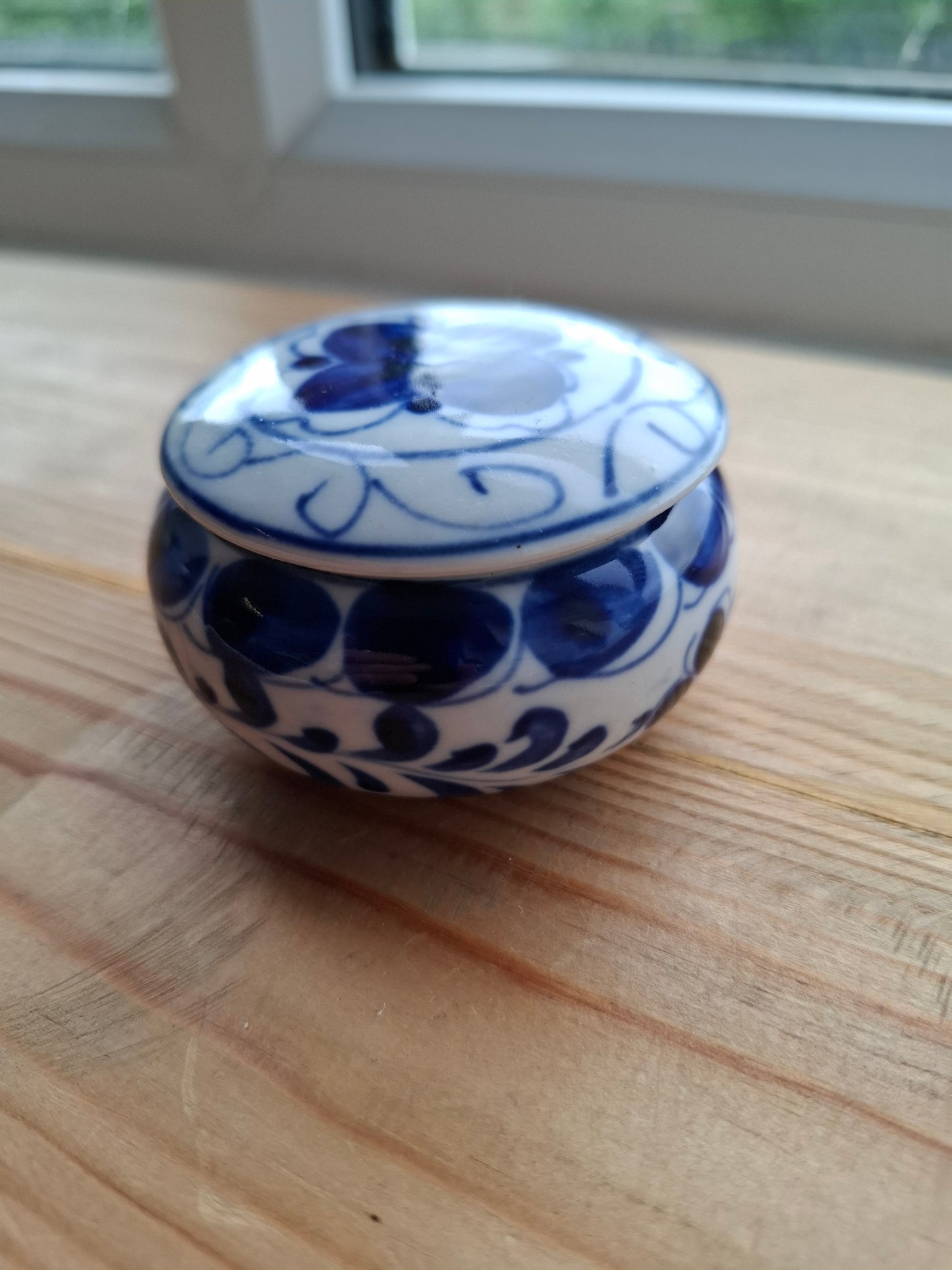 'Cunt' Upcycled Blue & White Round Pretty Trinket Pot