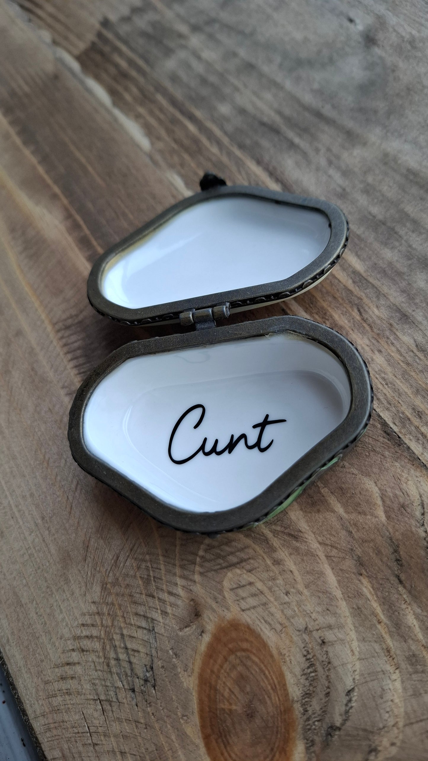'Cunt' Upcycled Fancy Floral Trinket Pot