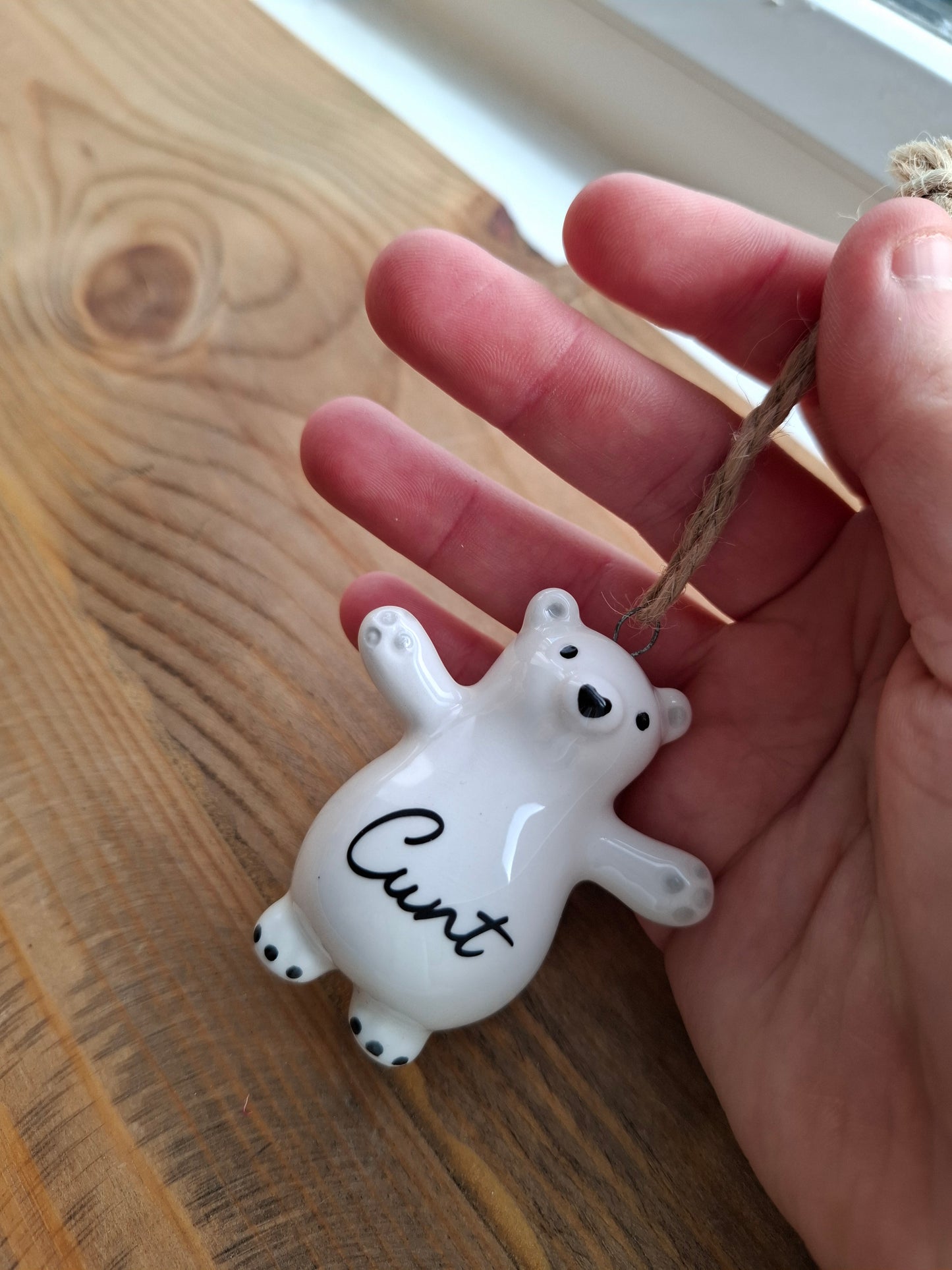 'Cunt' Adorable Upcycled Ceramic Bear (DISCOUNT DUE TO SLIGHT CRACKS)