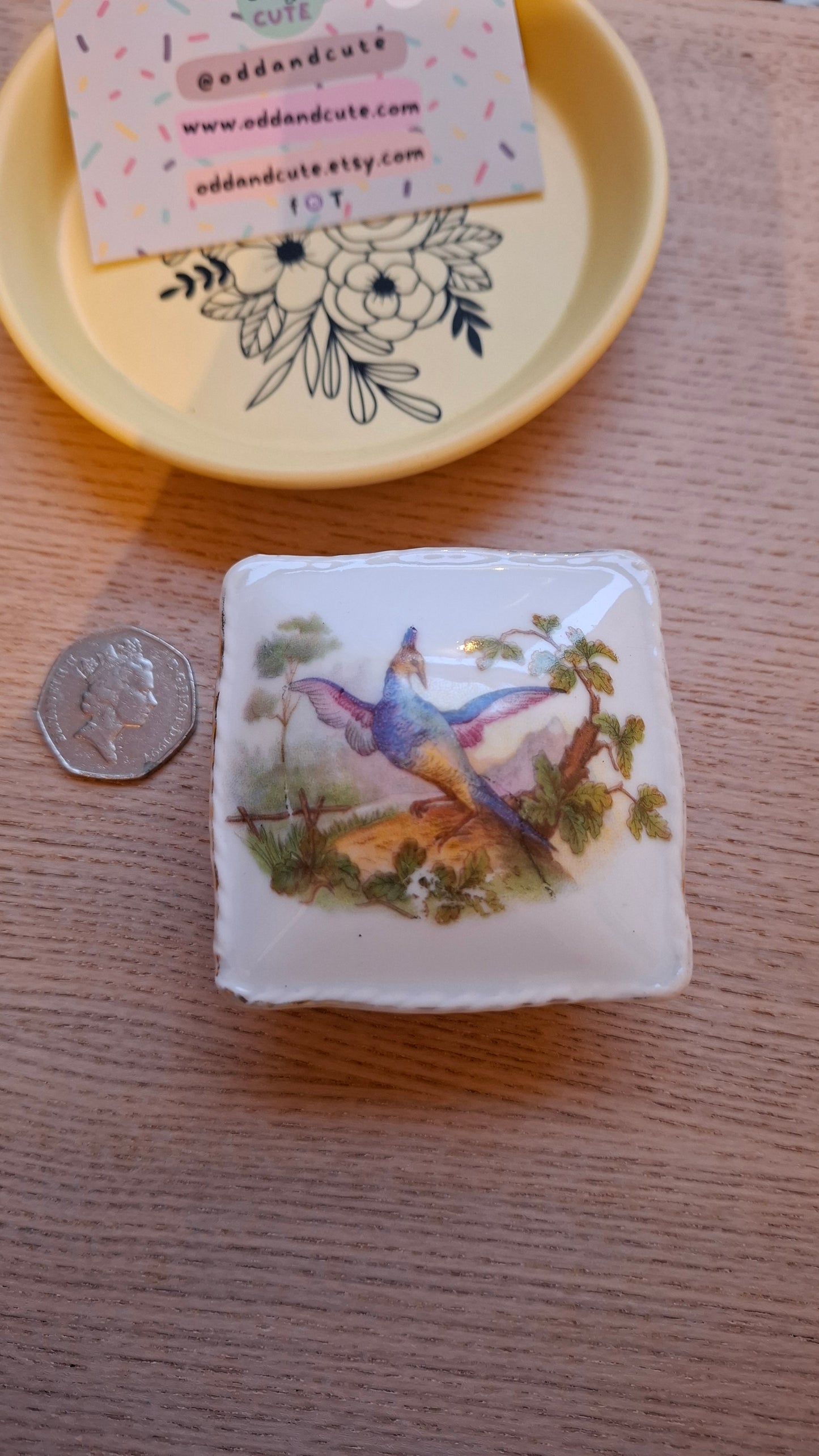 'Twat' Upcycled Square Bird Trinket Pot