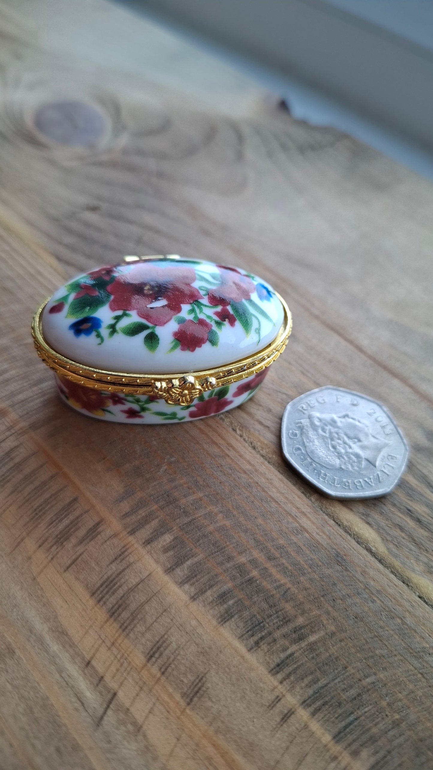 'Cunt' Upcycled Little Oval Trinket Pot (WHITE PATCH ON LID - SEE DESCRIPTION/PICS)