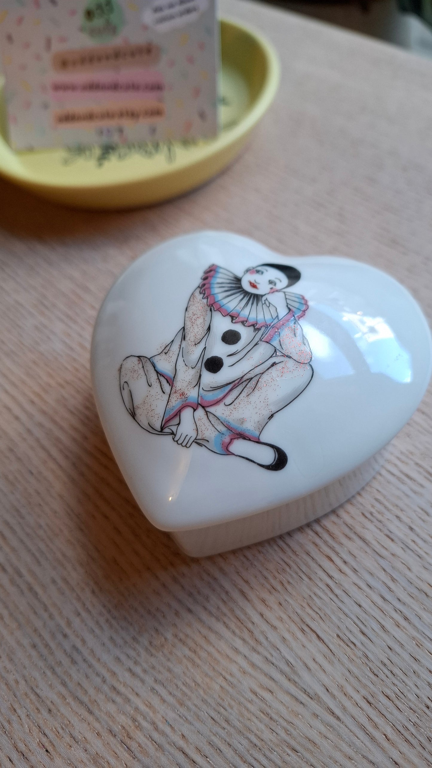 'Piss Flaps' Upcycled Clown Heart Shaped Trinket Pot