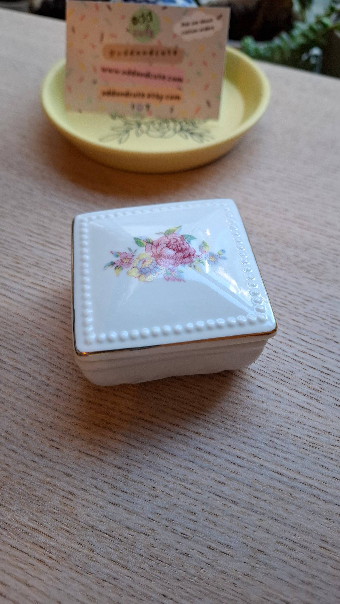 'Bum Hole' Upcycled Square Trinket Pot
