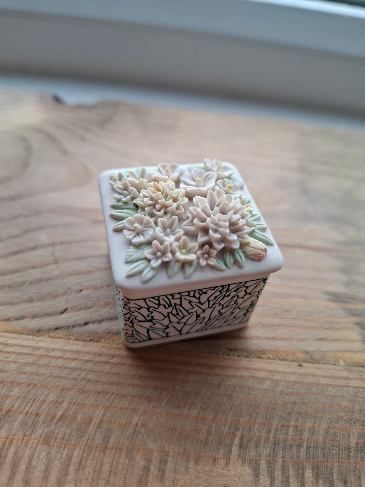'Cunt' Upcycled TINY Floral Cubed Trinket Pot