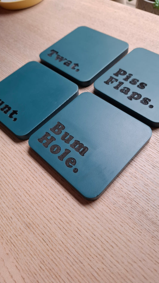 Cursey Coasters (Teal Square)