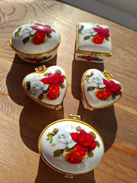 'Cunt' Upcycled Mini Trinket/Pill Pot Red and White Floral