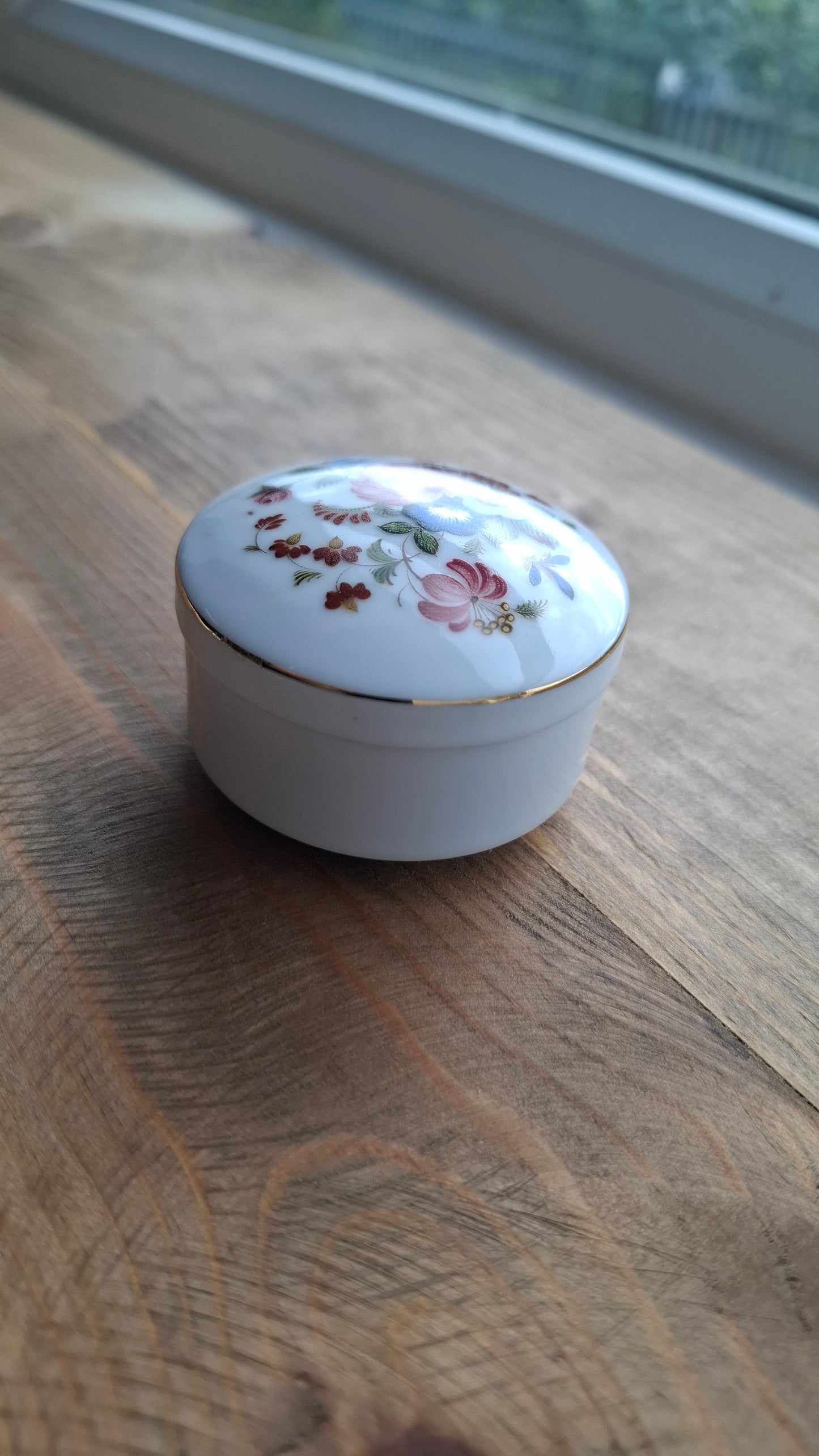 'Cunt' Upcycled Small White Colourful Floral Trinket Pot