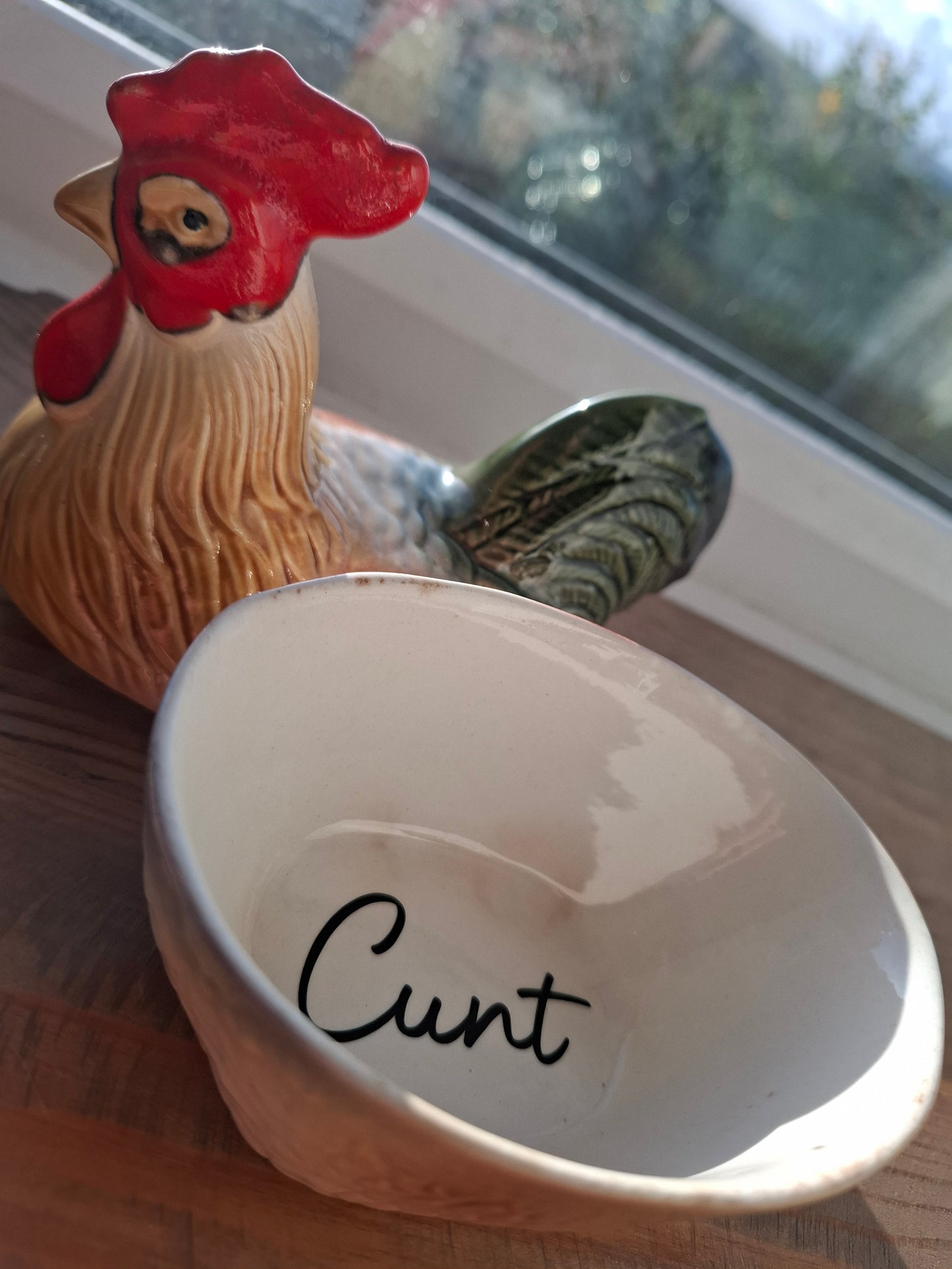 'Cunt' Upcycled Fancy Chicken Ceramic Pot