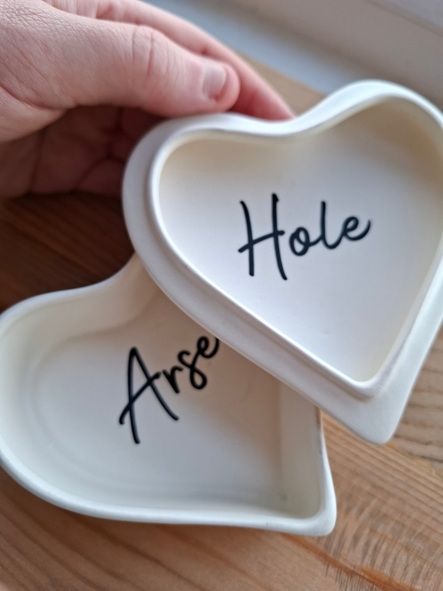 'Arse Hole' Upcycled Heart Trinket Pot