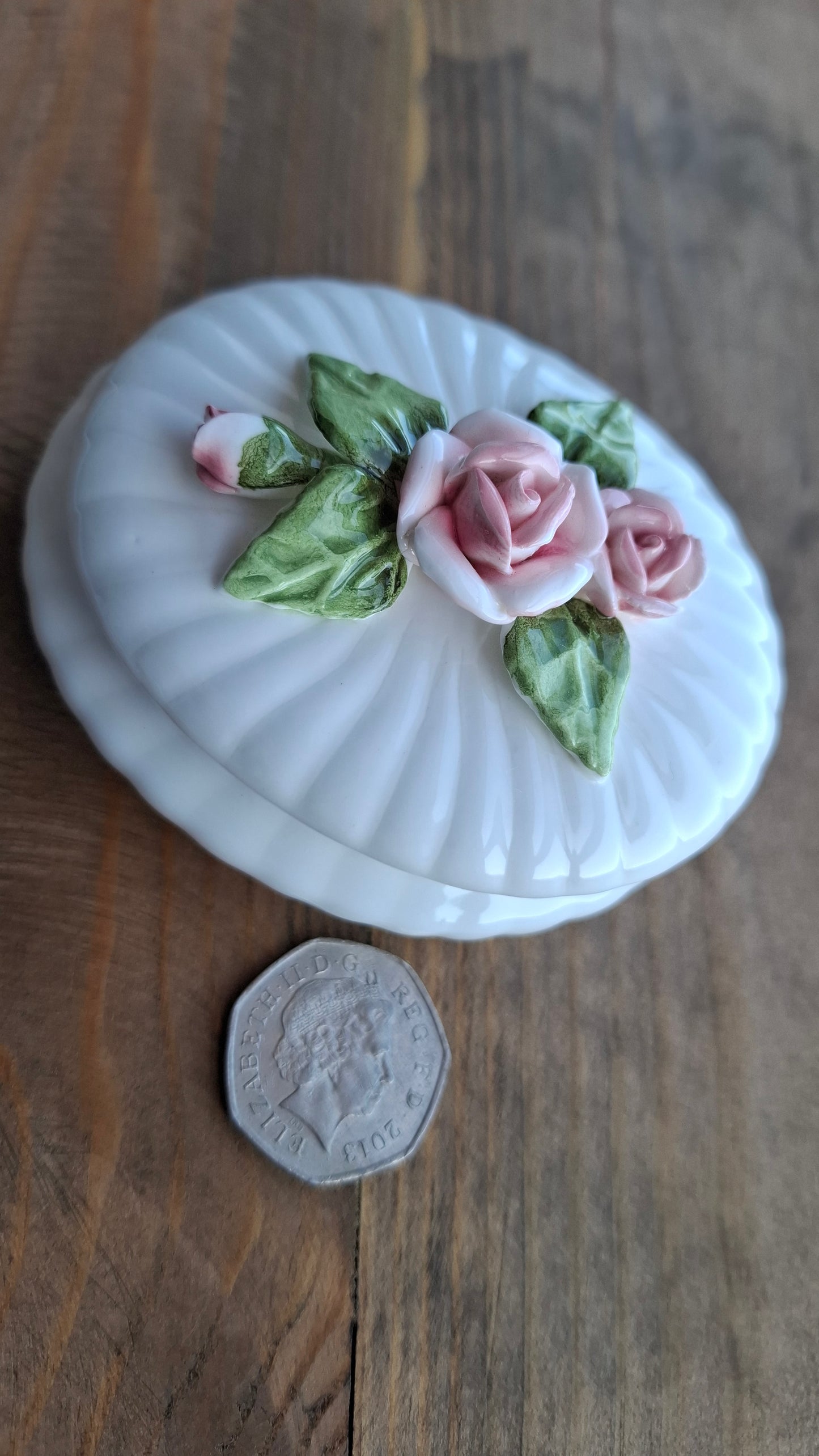 'Sugar Tits' Upcycled Oval Rose Trinket Pot
