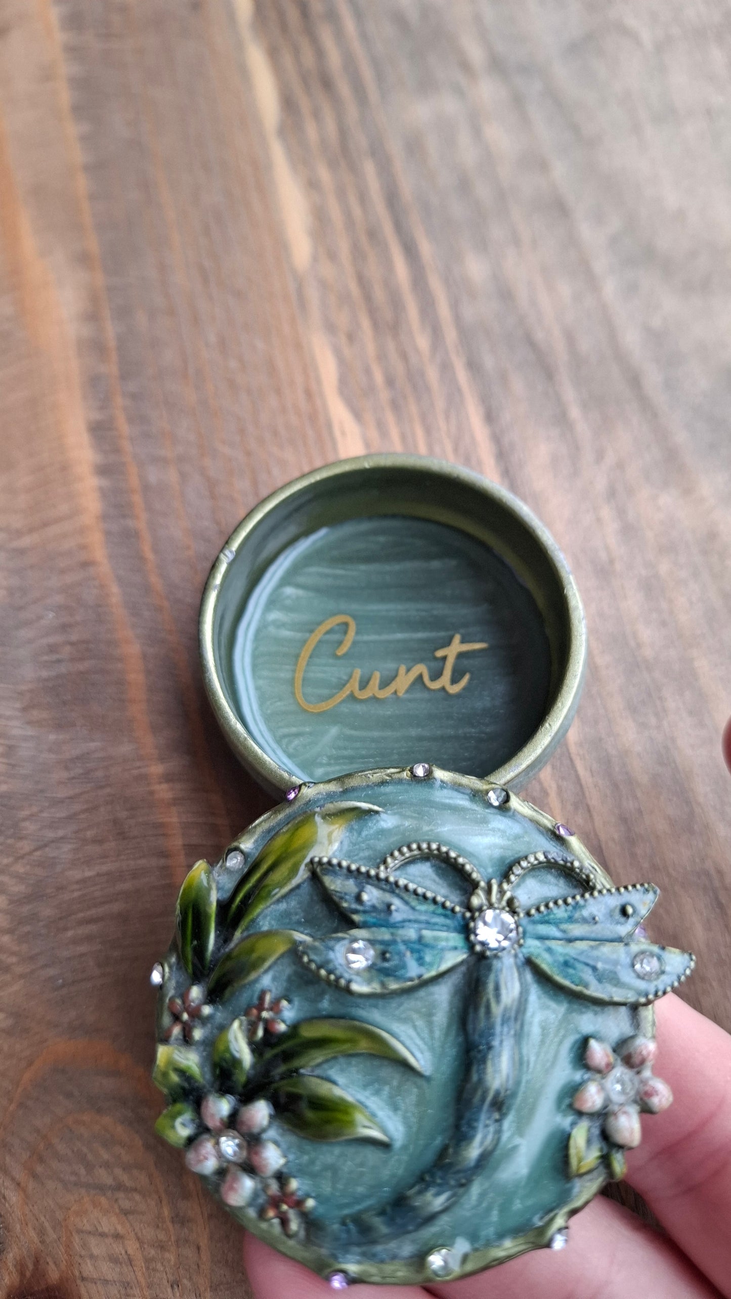 'Cunt' Upcycled Small Dragonfly Trinket Pot