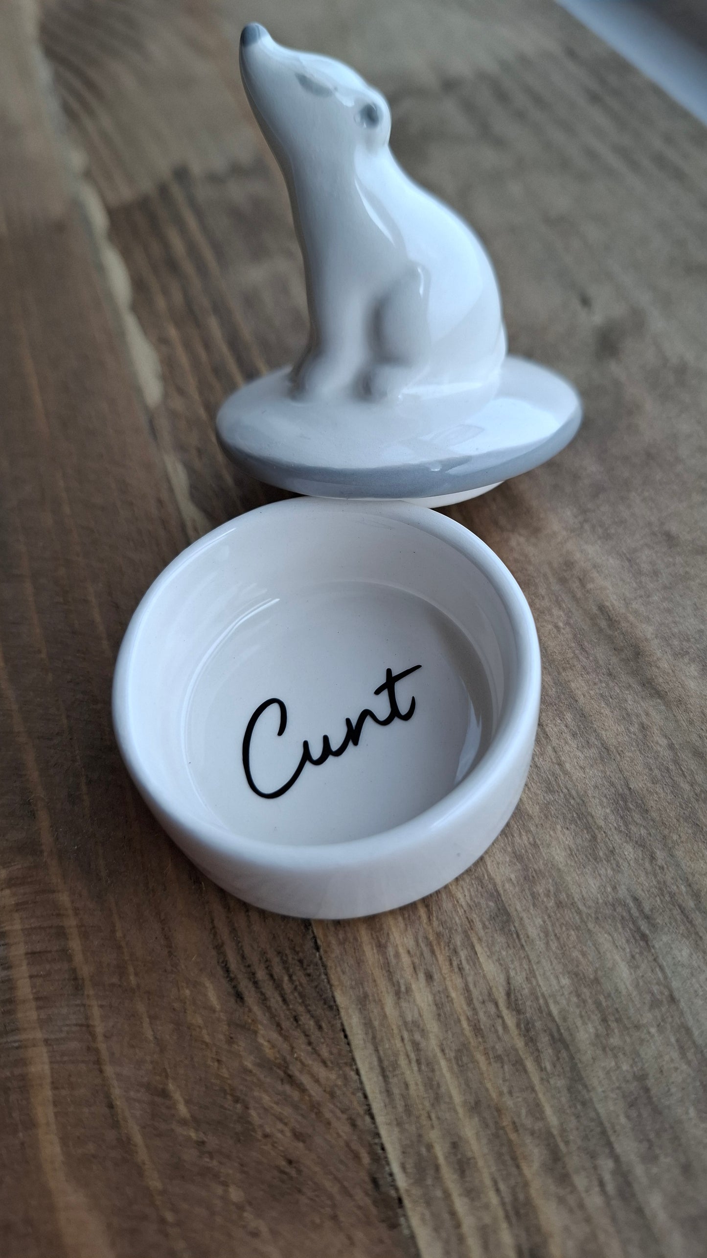 'Cunt' Upcycled Bear Trinket Pot