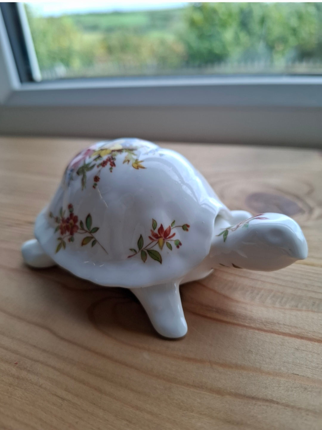 'Minge' Pretty Floral Tortoise Upcycled Trinket Pot