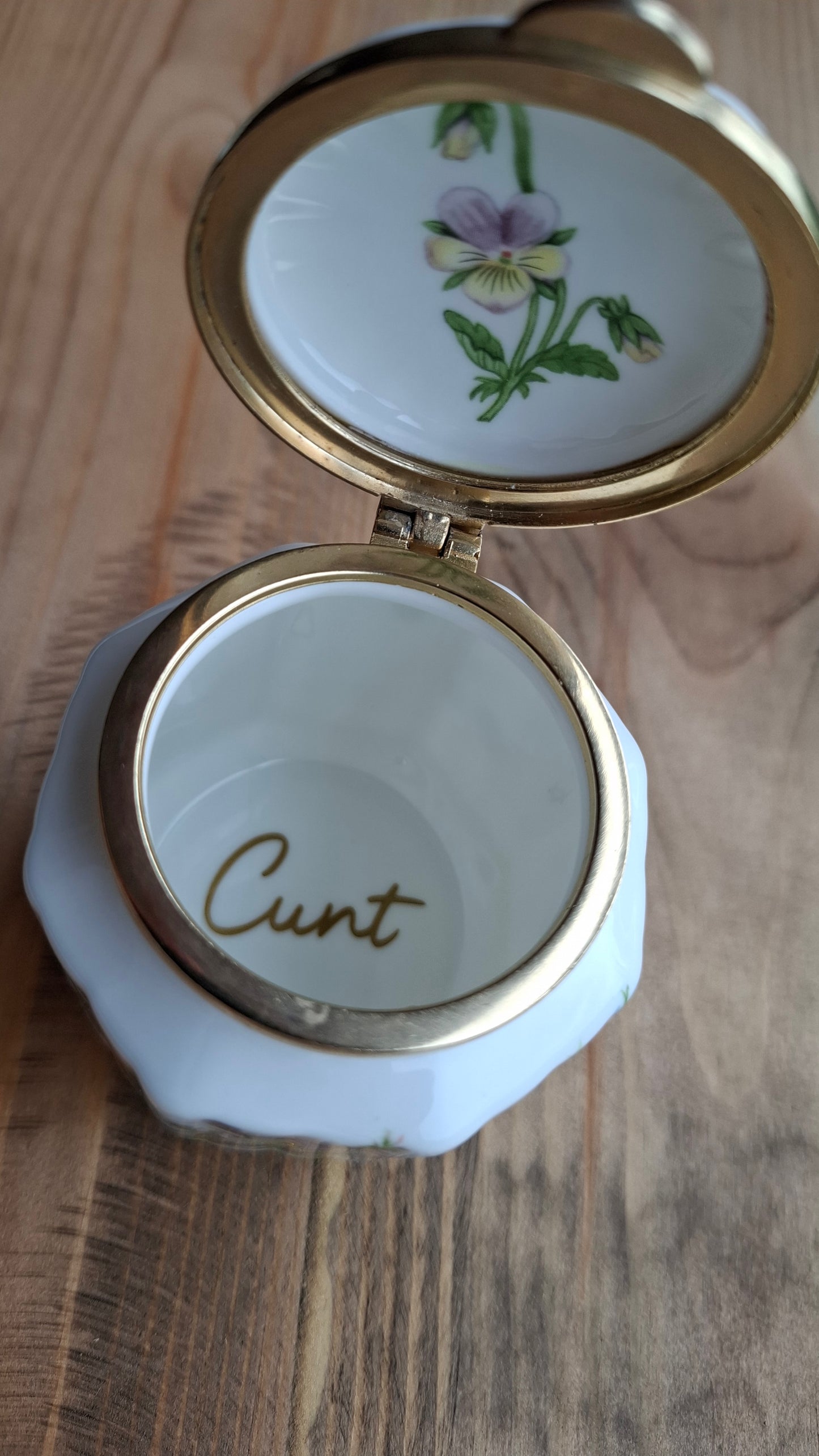 'Cunt' Upcycled Pretty Aynsley Trinket Pot