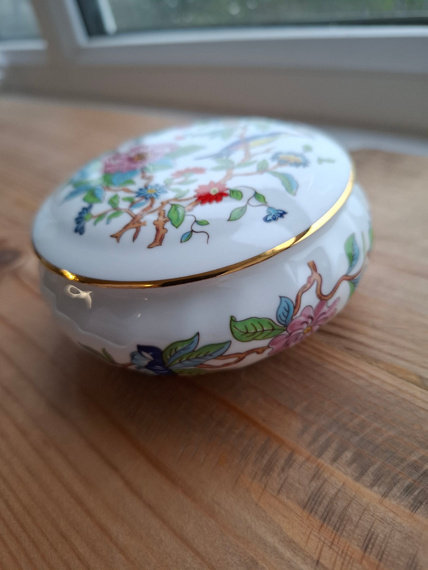 'Sugar Tits' Upcycled Medium Sized Floral Bird Trinket Pot