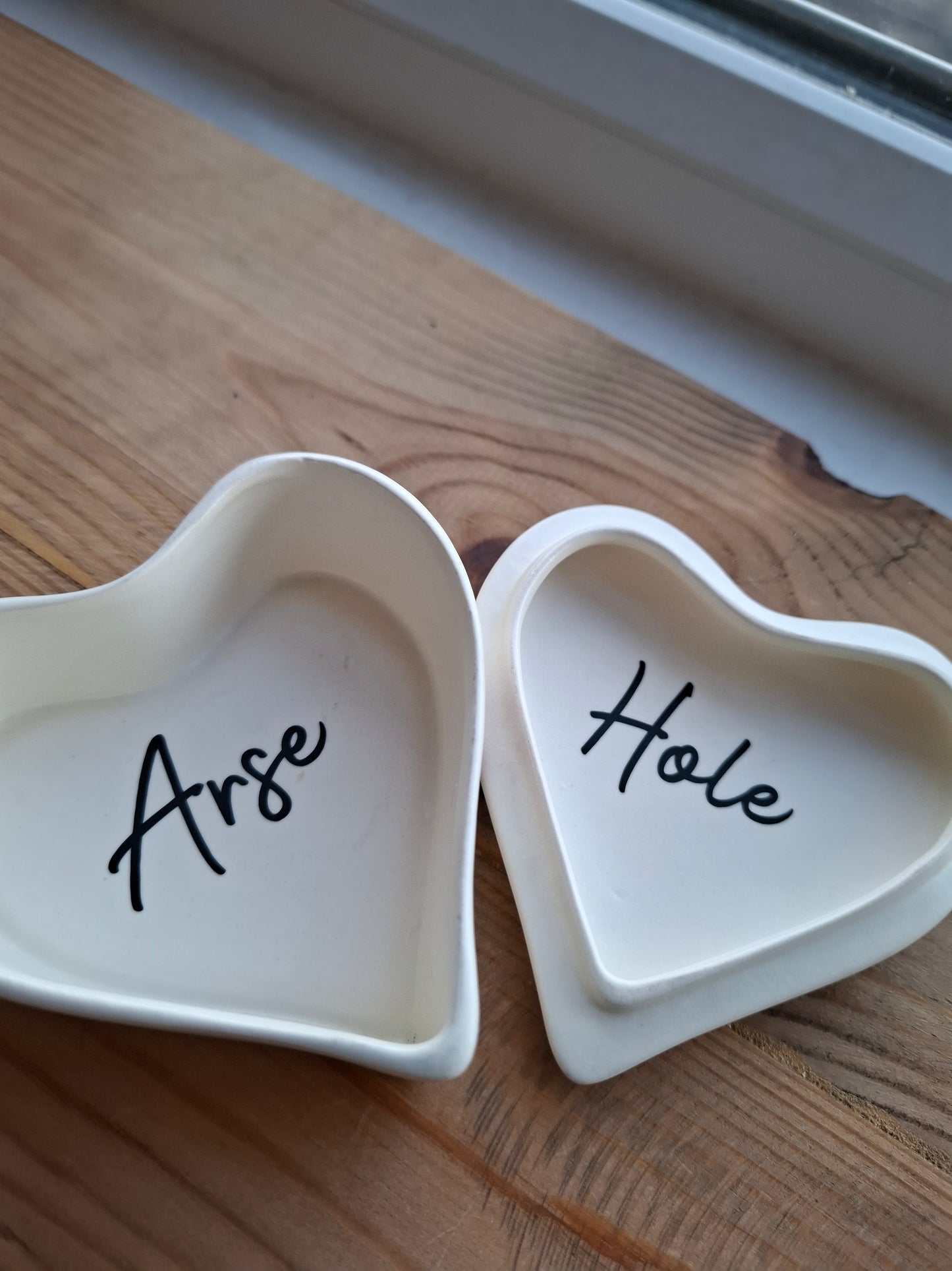 'Arse Hole' Upcycled Heart Trinket Pot
