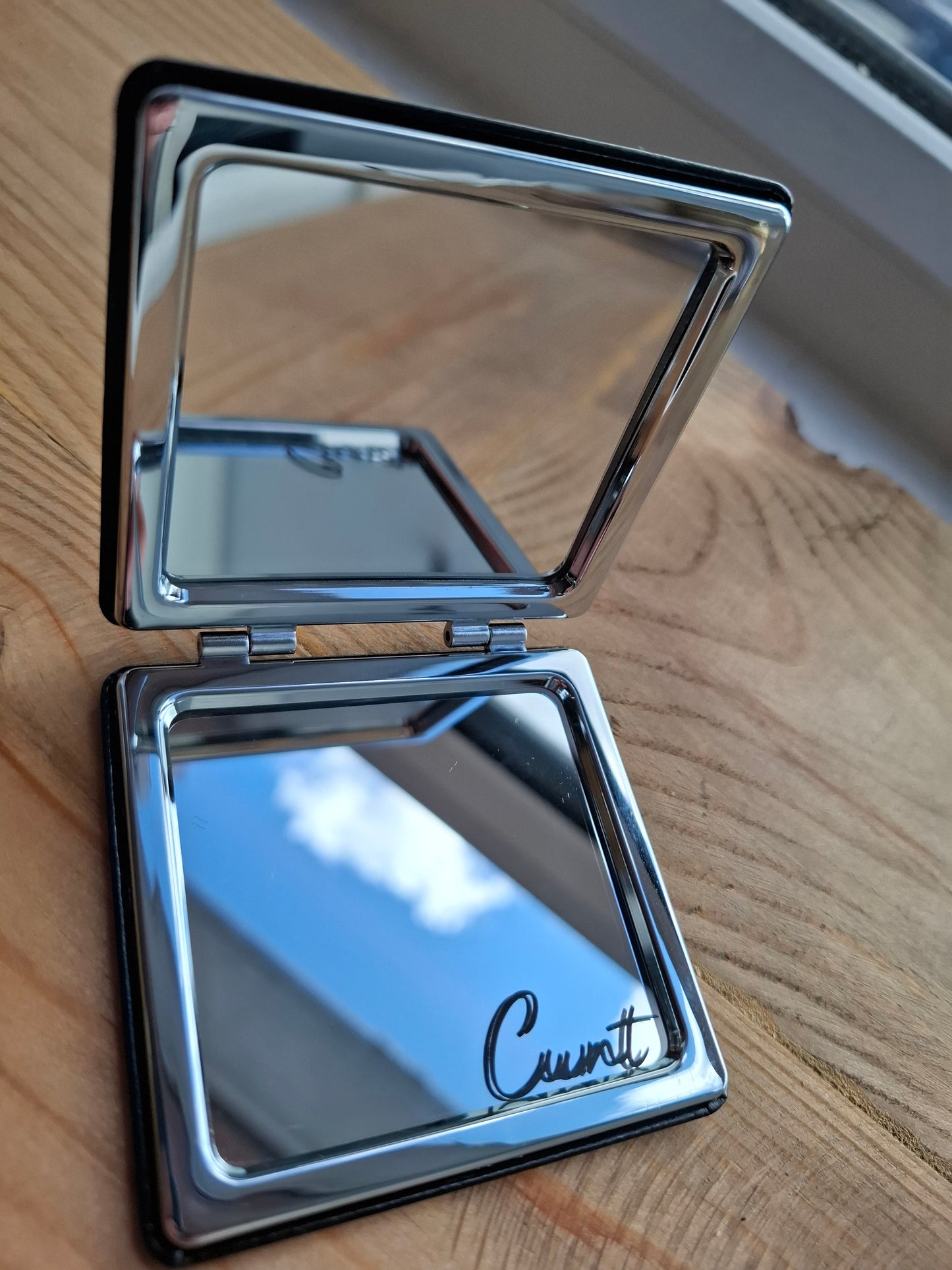 'Cunt/Twat' Upcycled Compact Mirror (VARIOUS FLAWS - CLEARANCE)