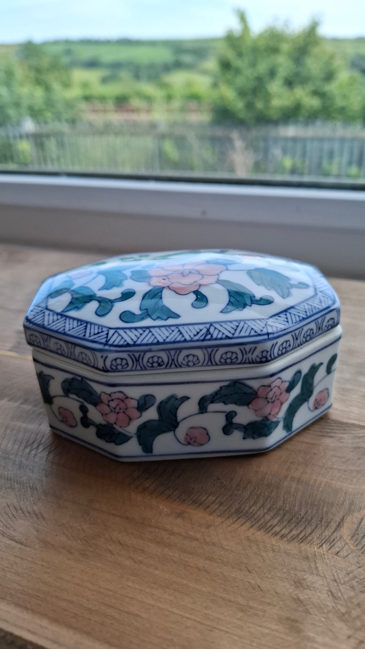 'Queen Cunt' Upcycled Blue/White/Pink Trinket Pot