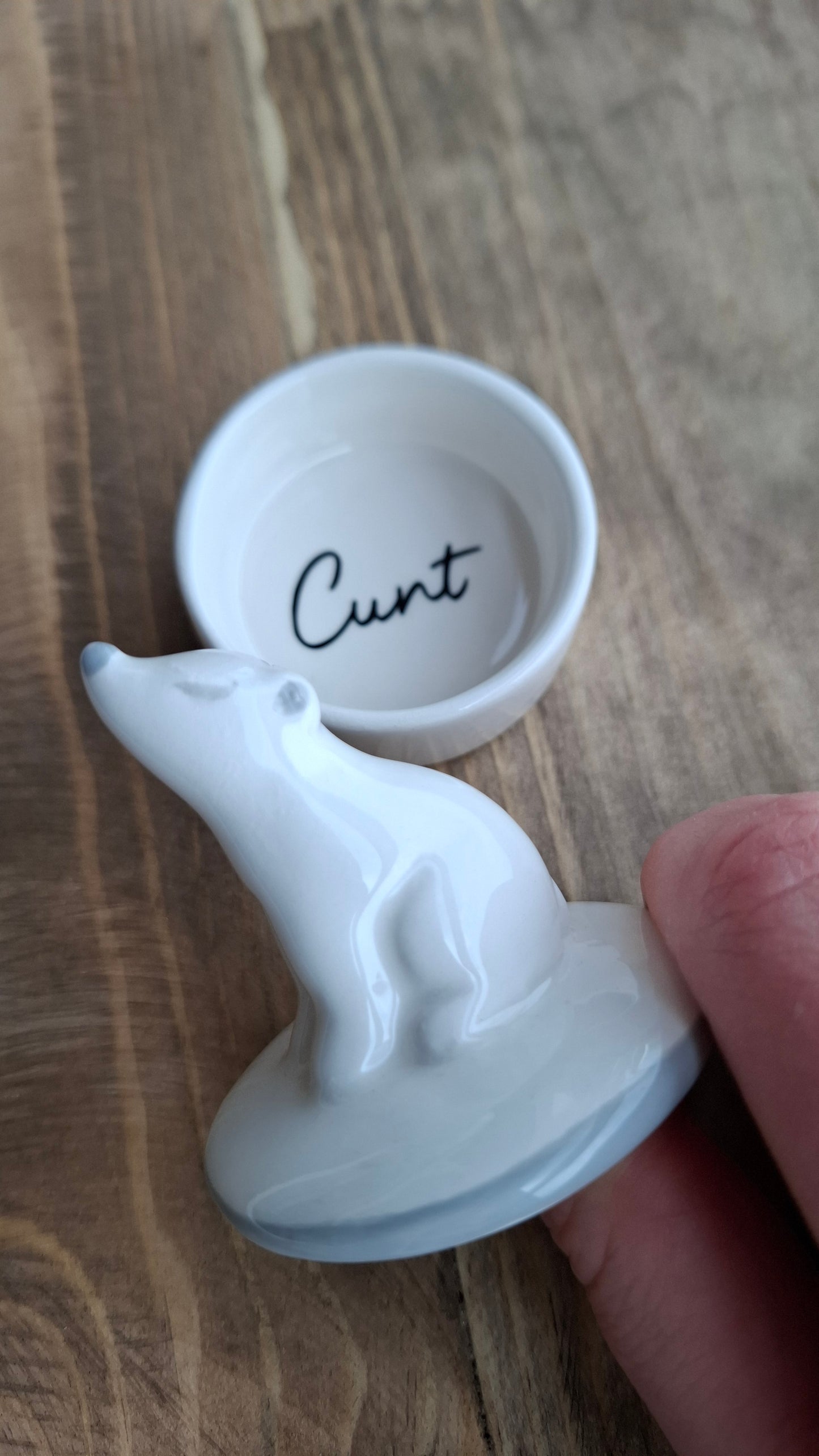 'Cunt' Upcycled Bear Trinket Pot