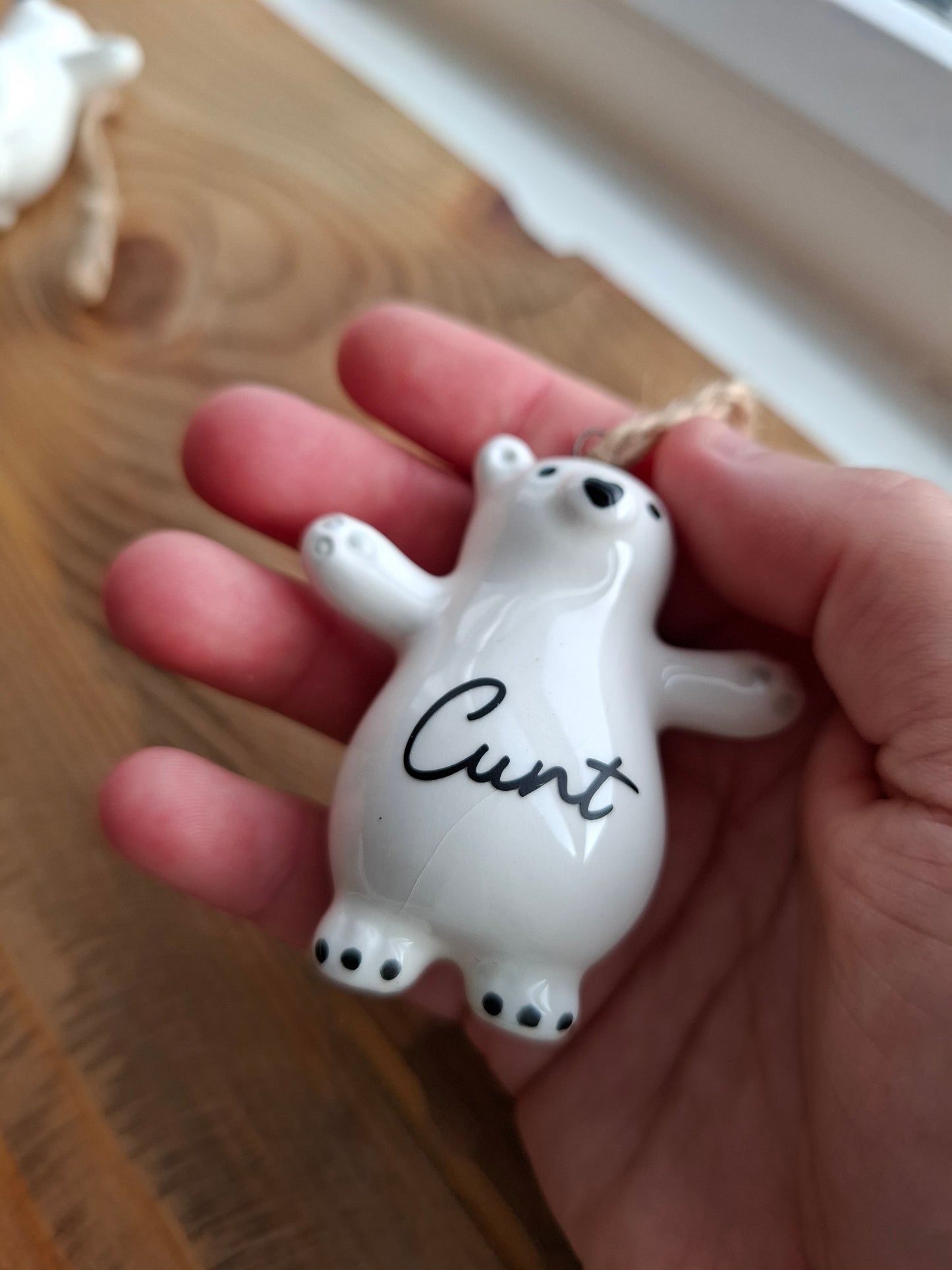 'Cunt' Adorable Upcycled Ceramic Bear (DISCOUNT DUE TO SLIGHT CRACKS)