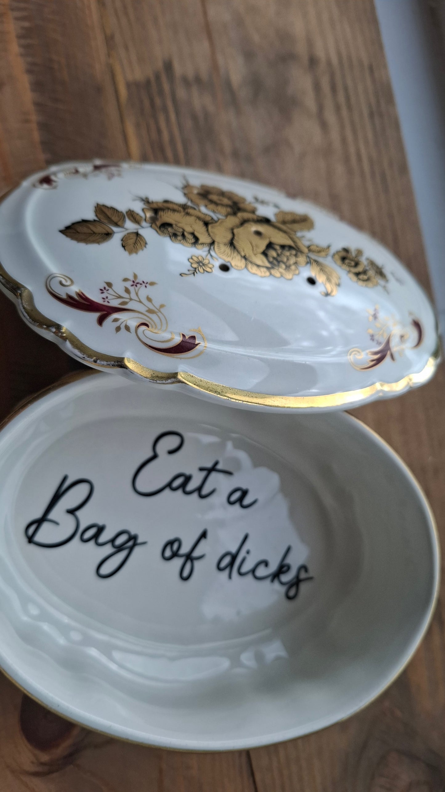 'Eat A Bag Of Dicks' Upcycled Fancy Ceramic Pot