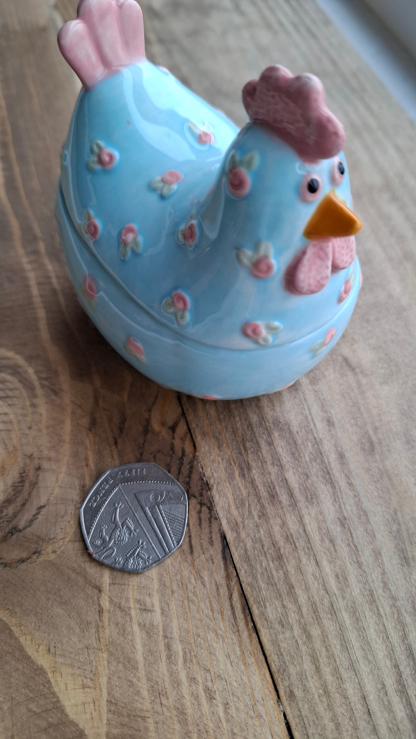 'Cunt' Upcycled Blue/Pink Chicken Trinket Pot