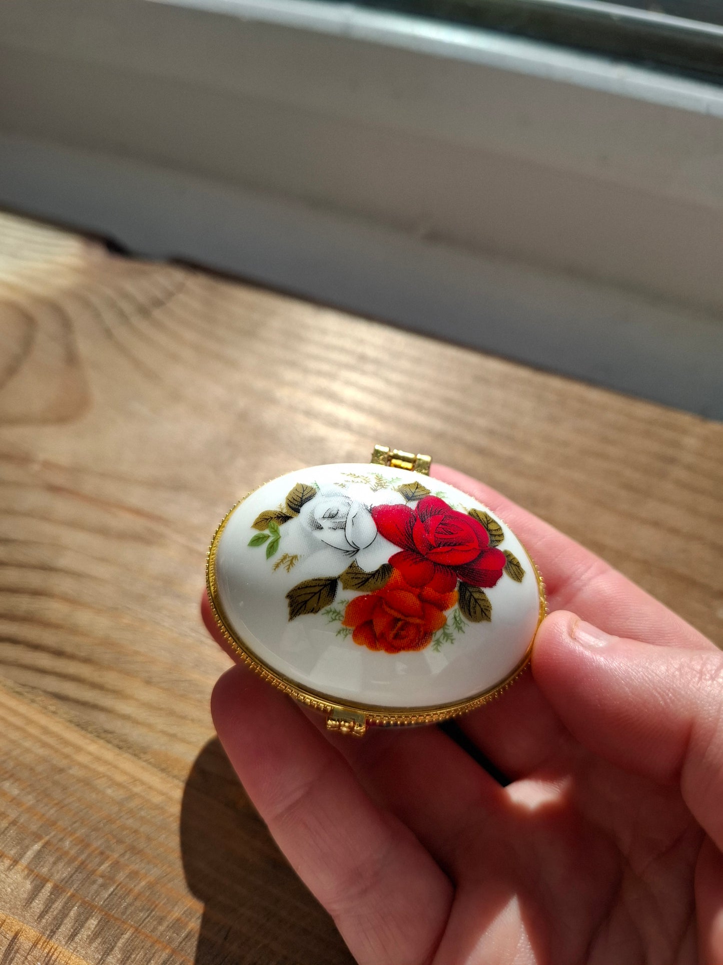 'Cunt' Upcycled Mini Trinket/Pill Pot Red and White Floral