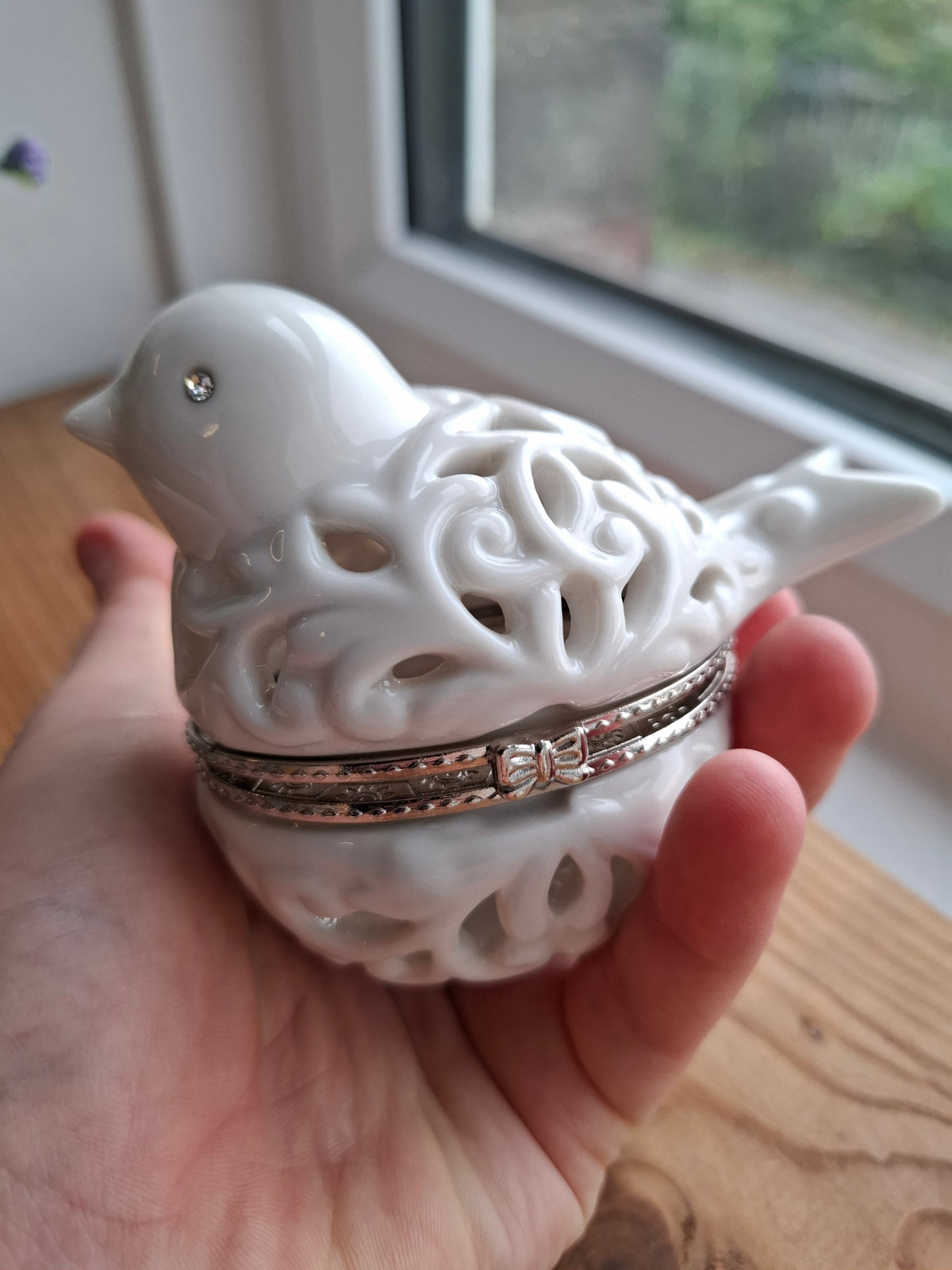 'Cunt' Upcycled White Fancy Birdy Trinket Pot