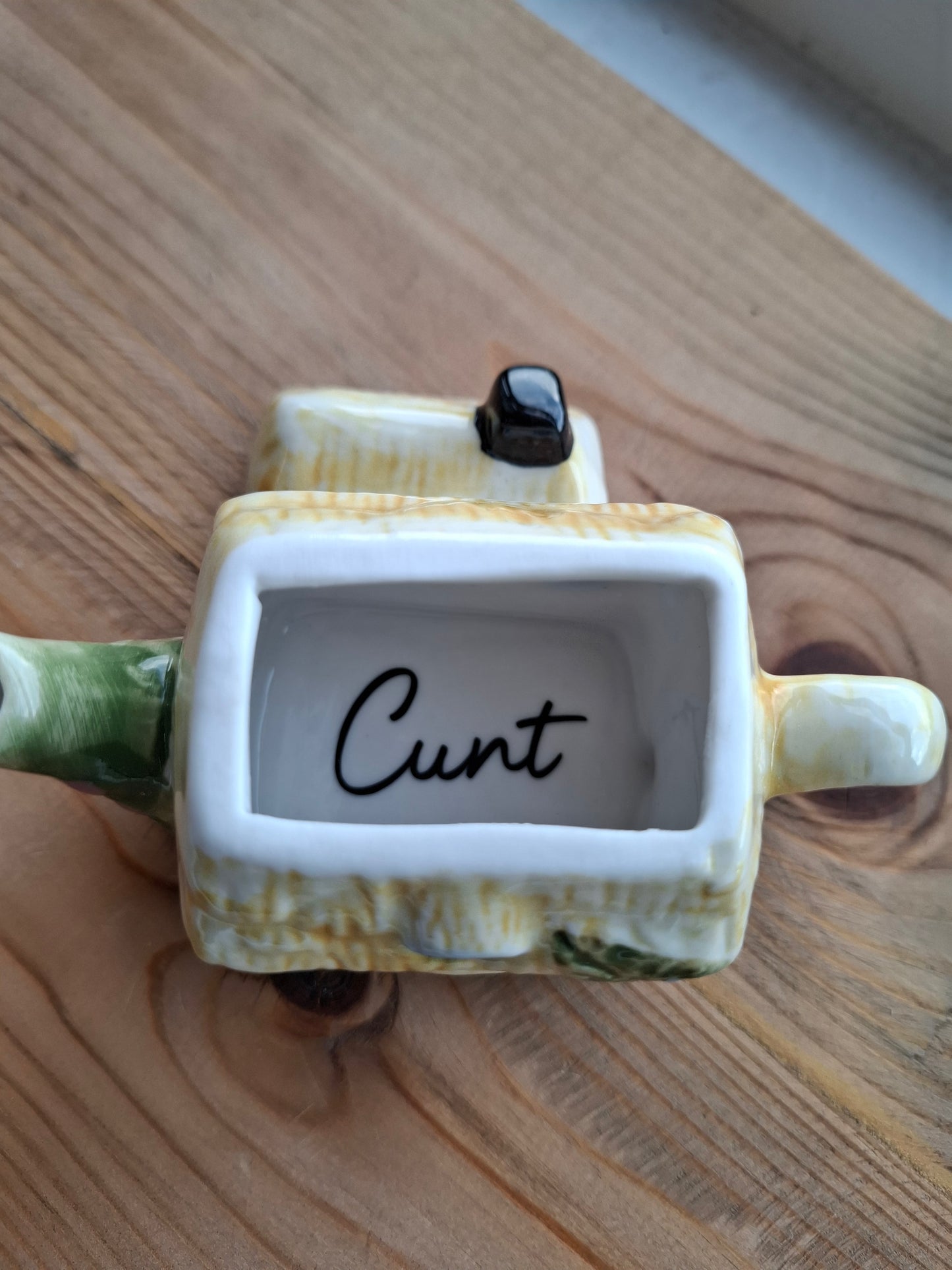'Cunt' Upcycled Little Cottage Teapot Trinket Pot