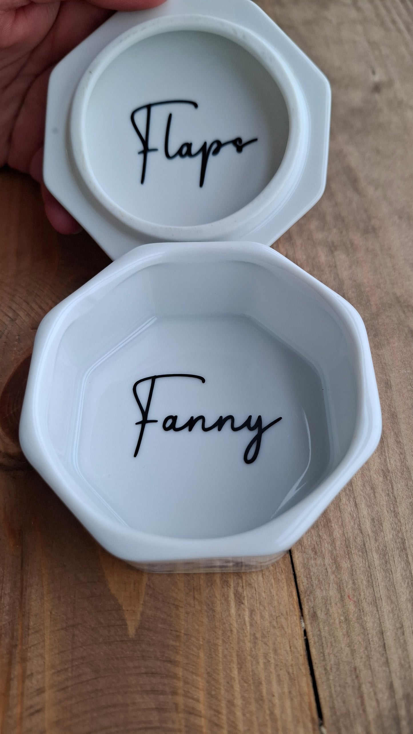 'Fanny Flaps' Upcycled Octagonal Peacock Trinket Pot