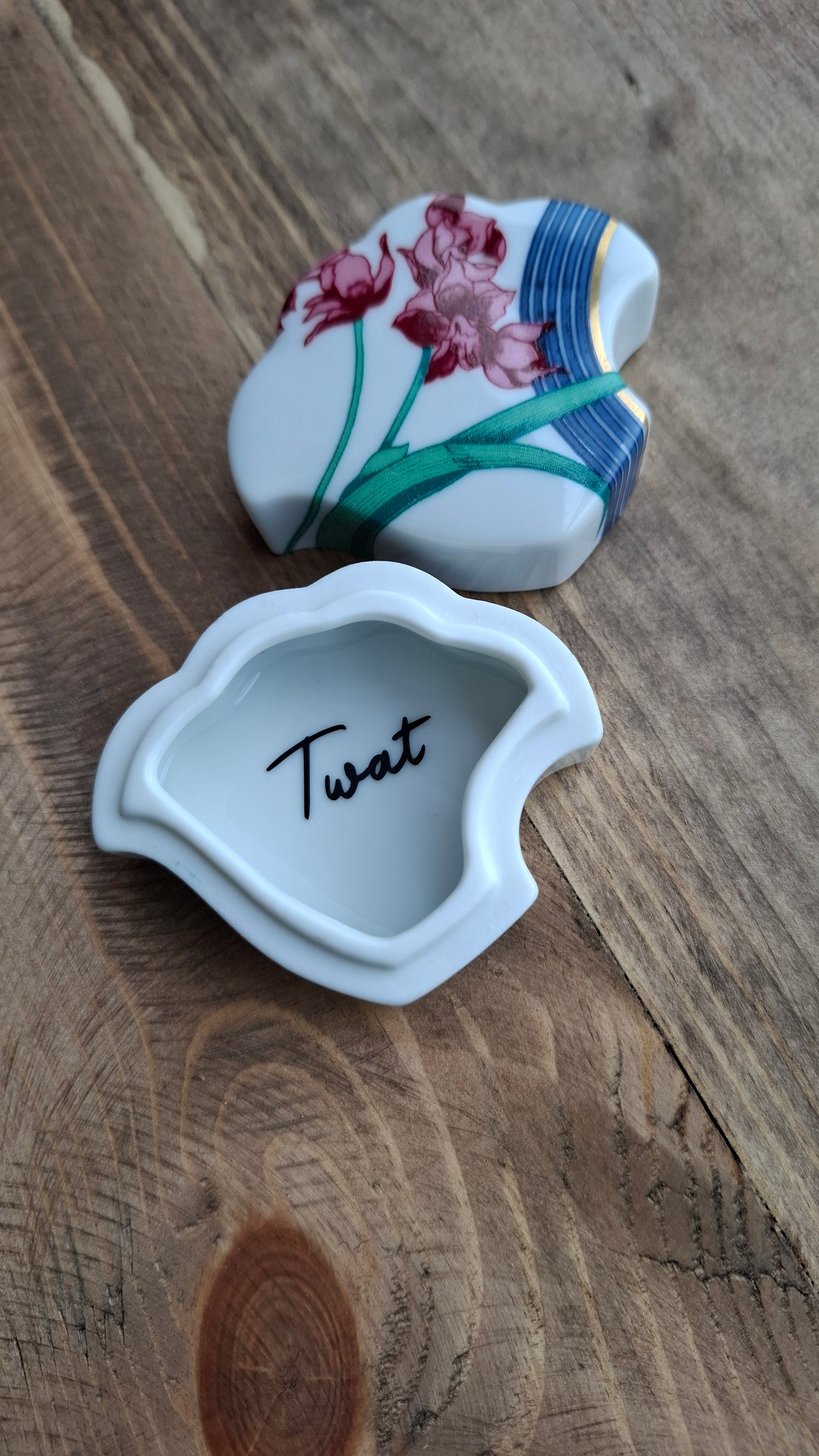 'Twat' Upcycled Flower Trinket Pot