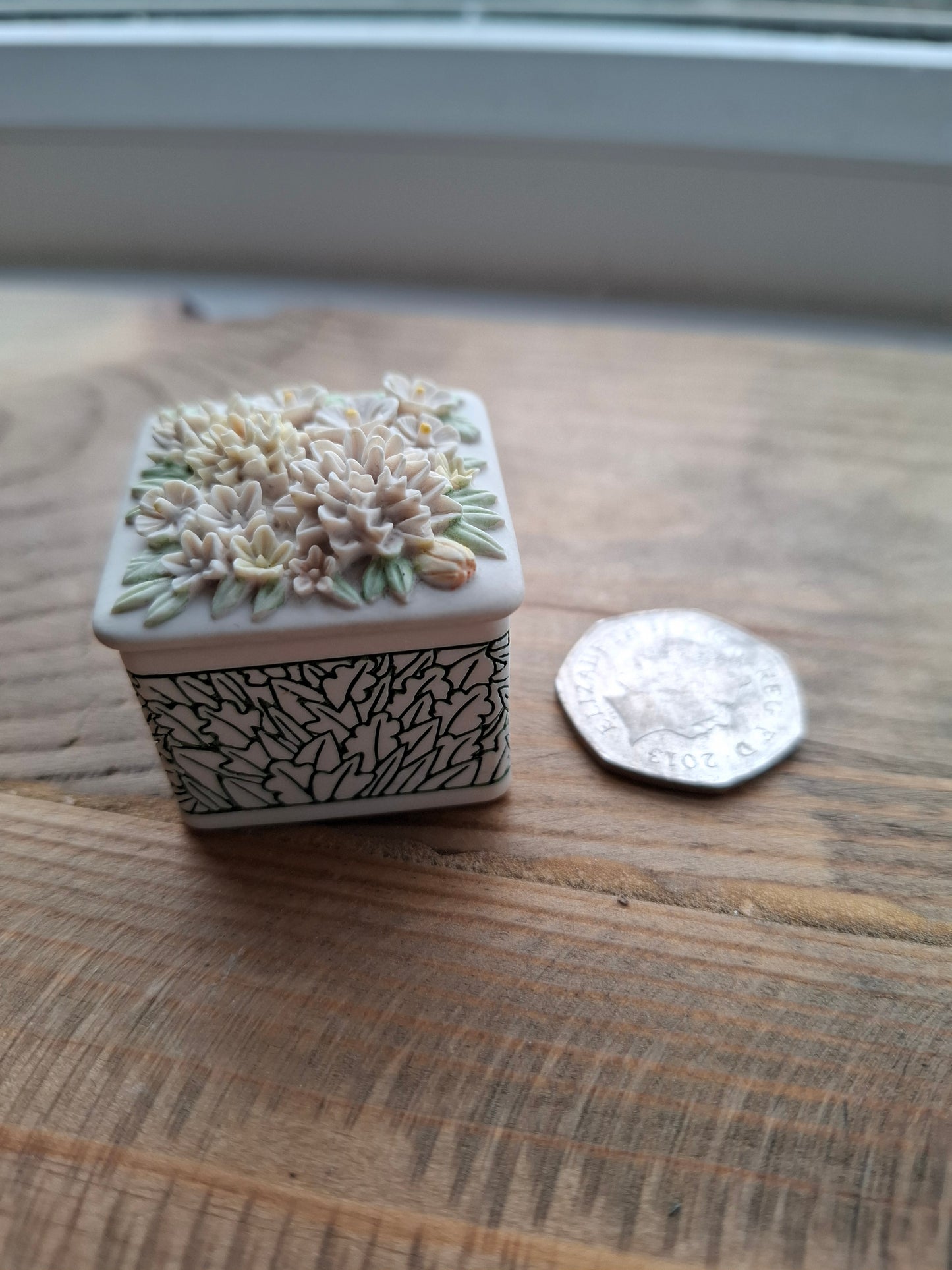 'Cunt' Upcycled TINY Floral Cubed Trinket Pot