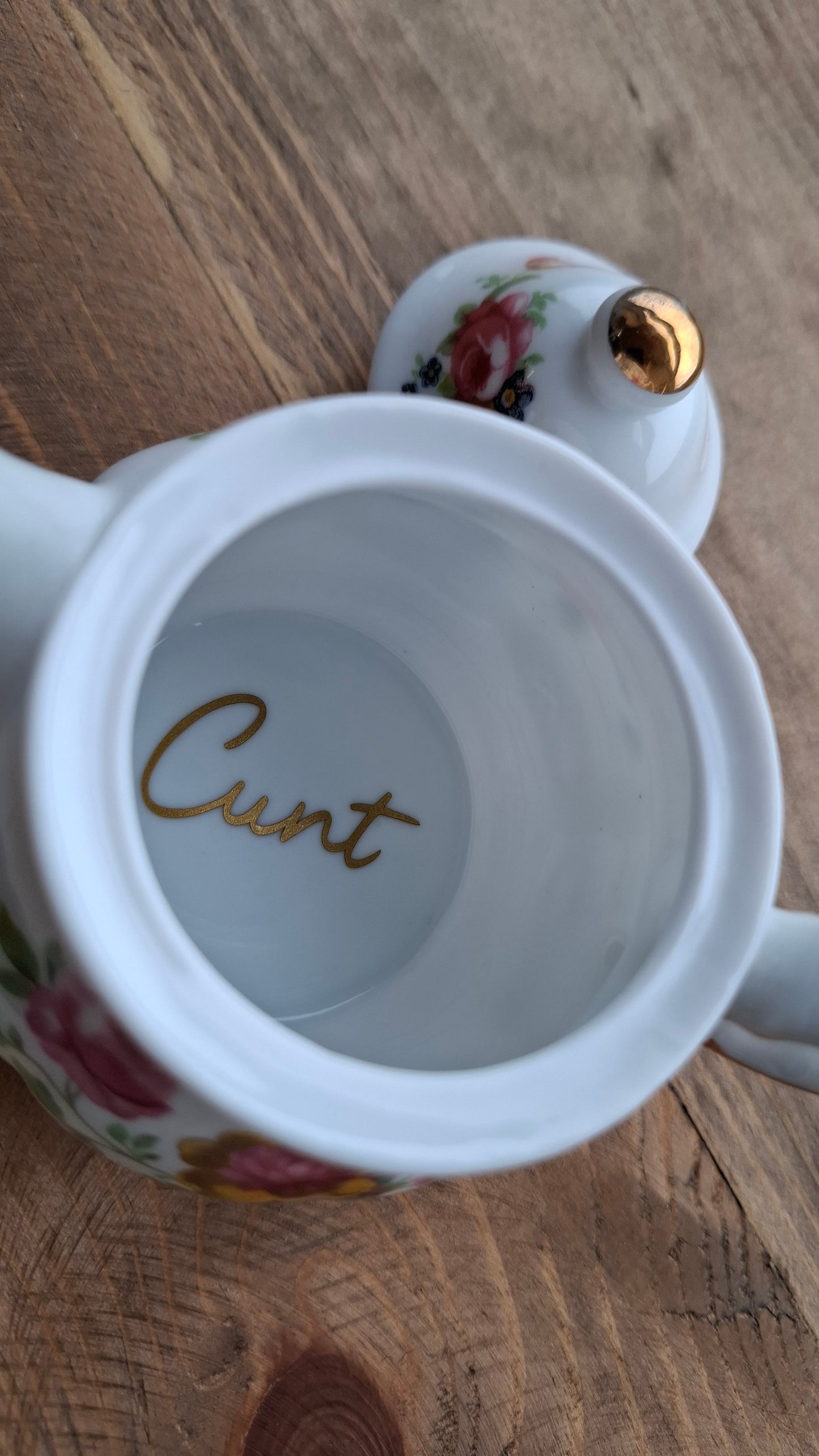 'Cunt' Upcycled Little Cute Teapot Trinket Pot