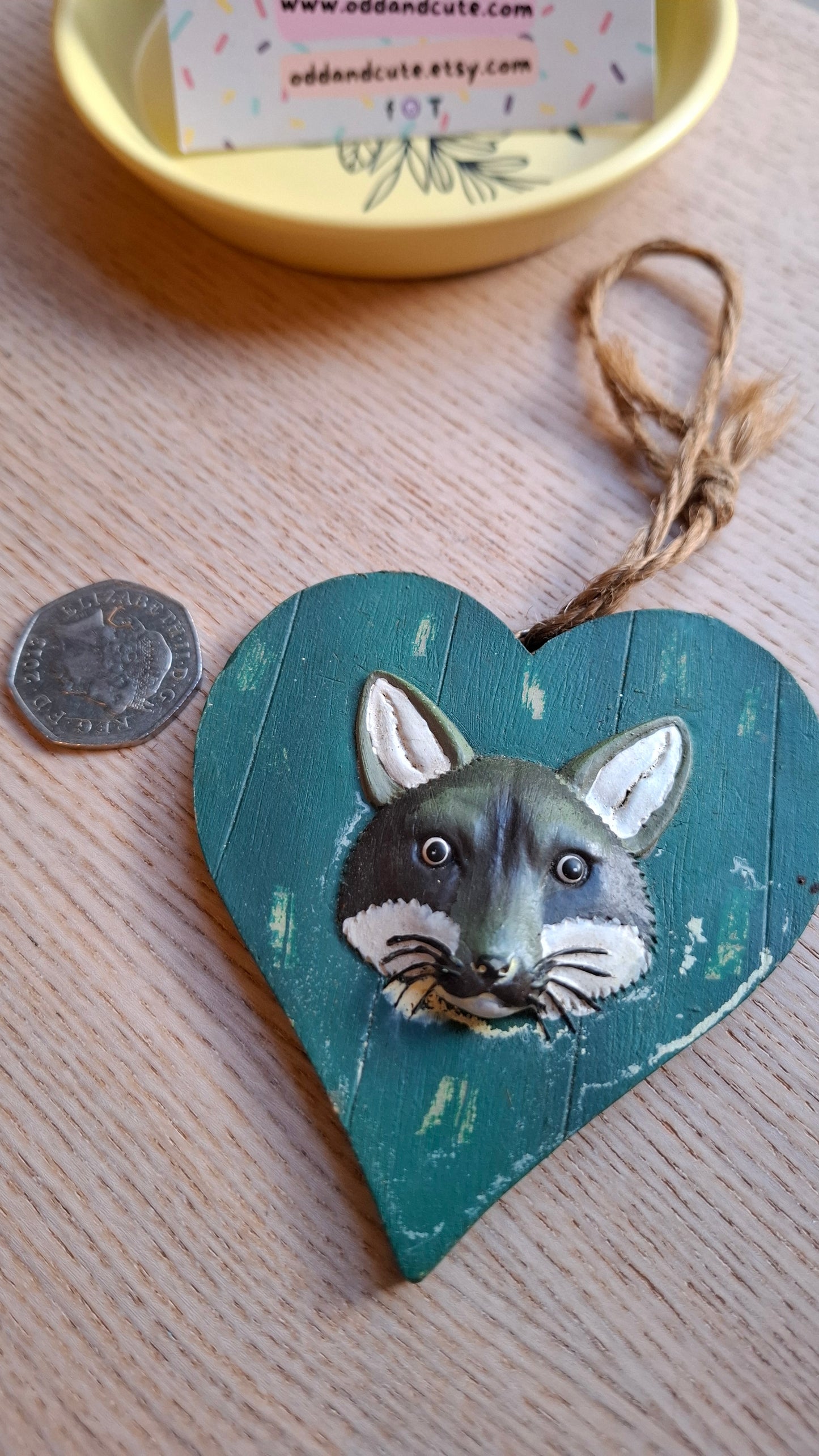 Raccoon Heart Hanging Decoration