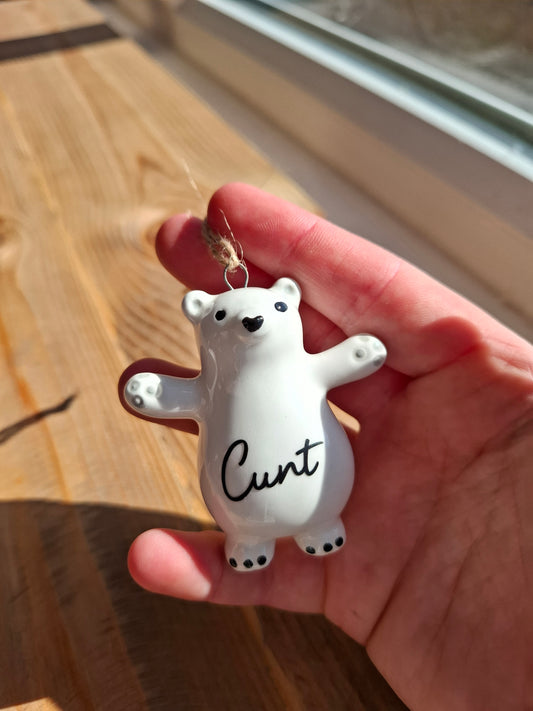 'Cunt' Adorable Upcycled Ceramic Bear