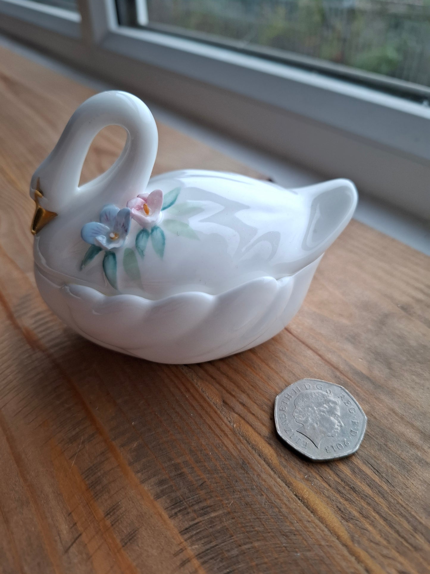 'Cunt' Upcycled White Swan Trinket Pot  (DISCOUNTED)