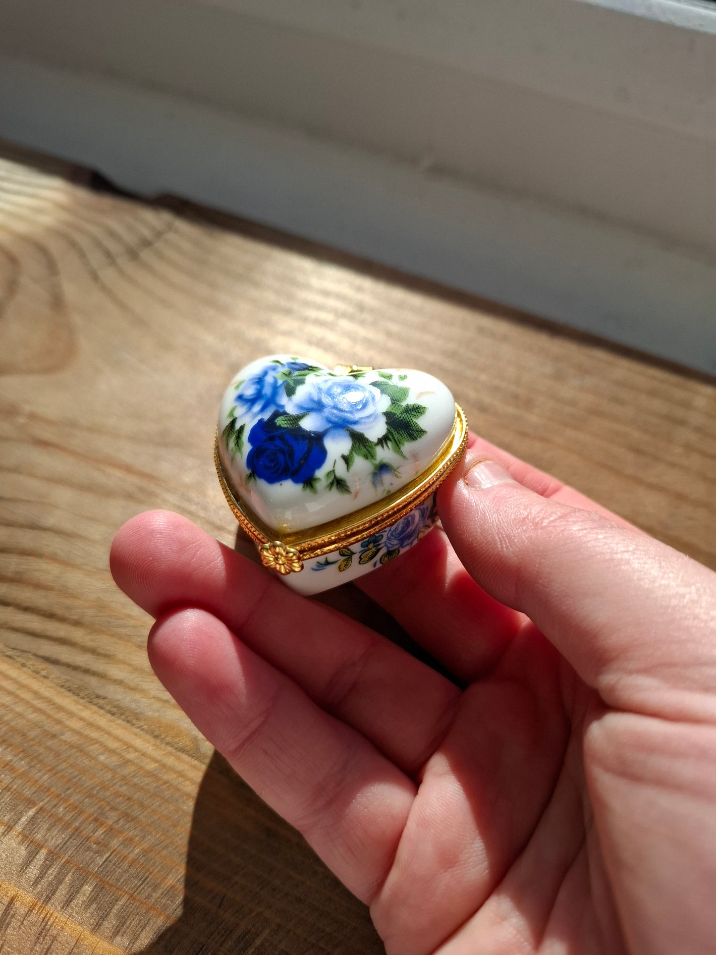'Twat' Upcycled Mini Trinket/Pill Pot Blue Roses
