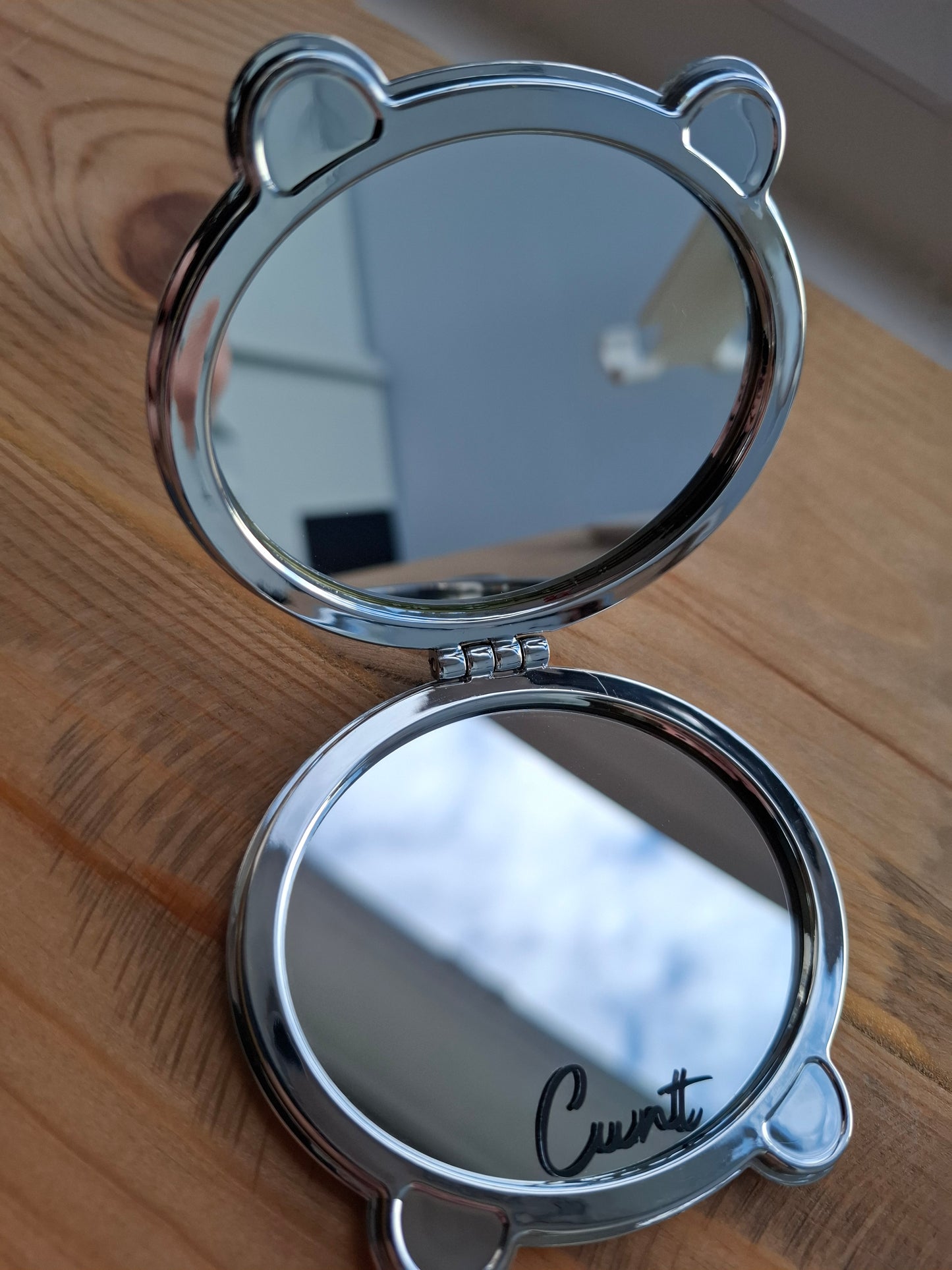 'Cunt' Upcycled Compact Mirror - Weird Pug (CLEARANCE - SOME IMPERFECTIONS)