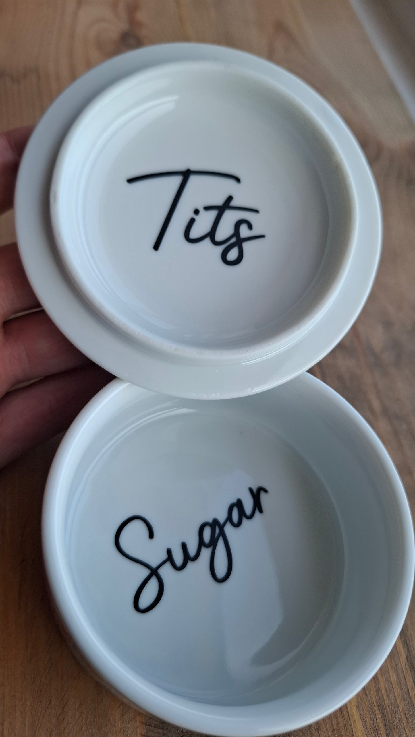 'Sugar Tits' Upcycled Green Floral Trinket Pot