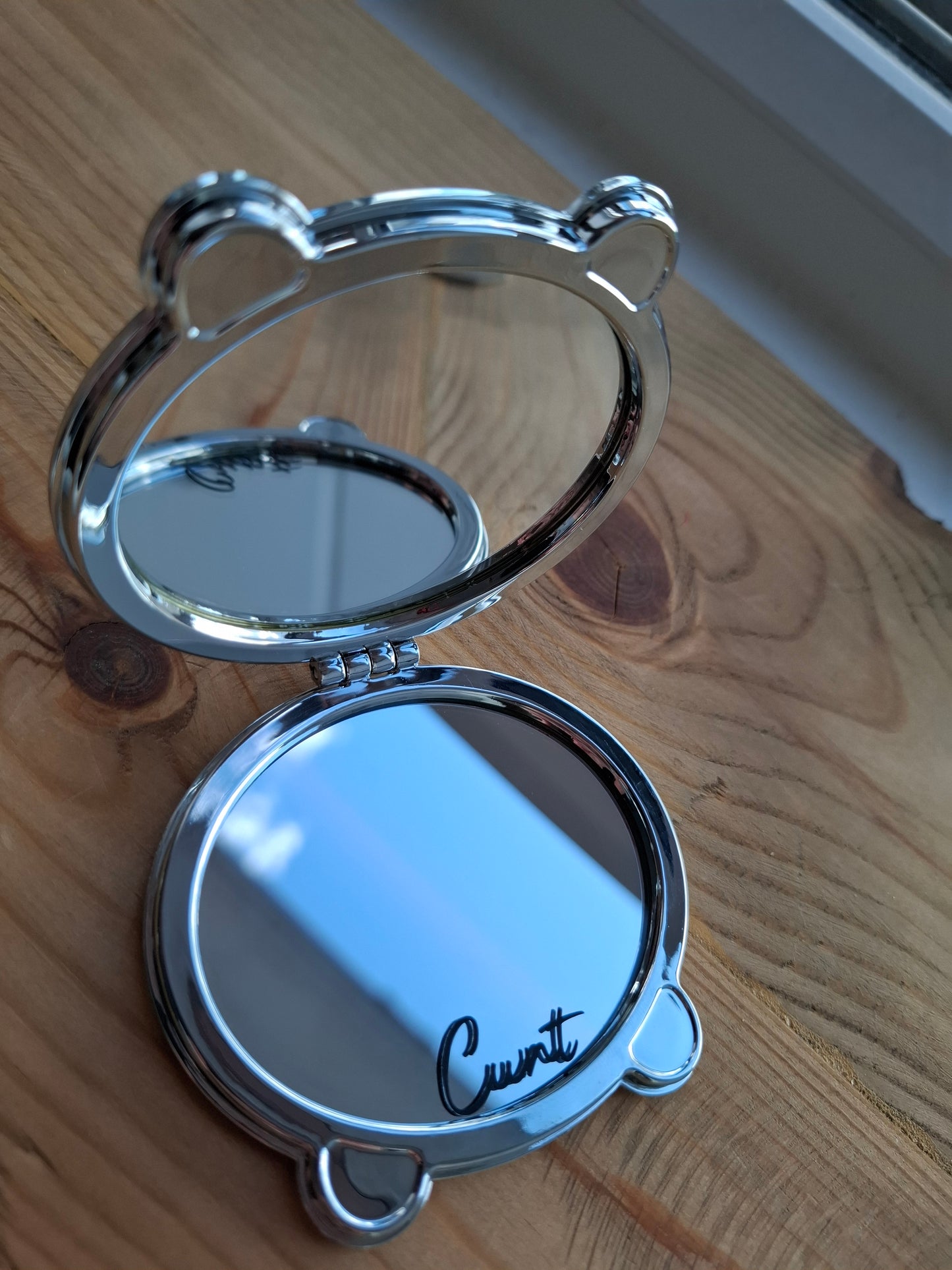 'Cunt' Upcycled Compact Mirror - Weird Pug (CLEARANCE - SOME IMPERFECTIONS)