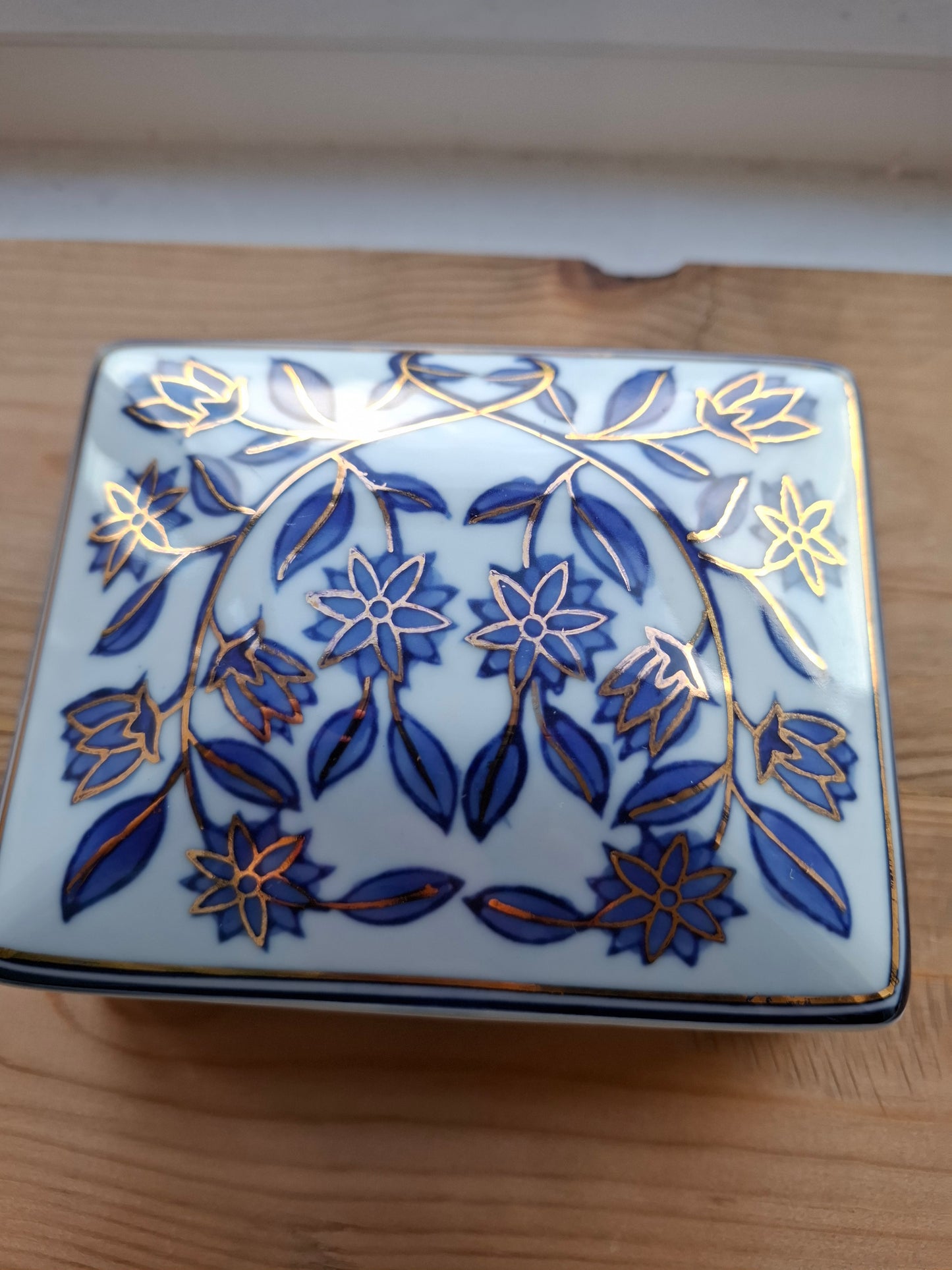 'Eat A Bag Of Dicks' Large Upcycled Blue/White Ceramic Pot