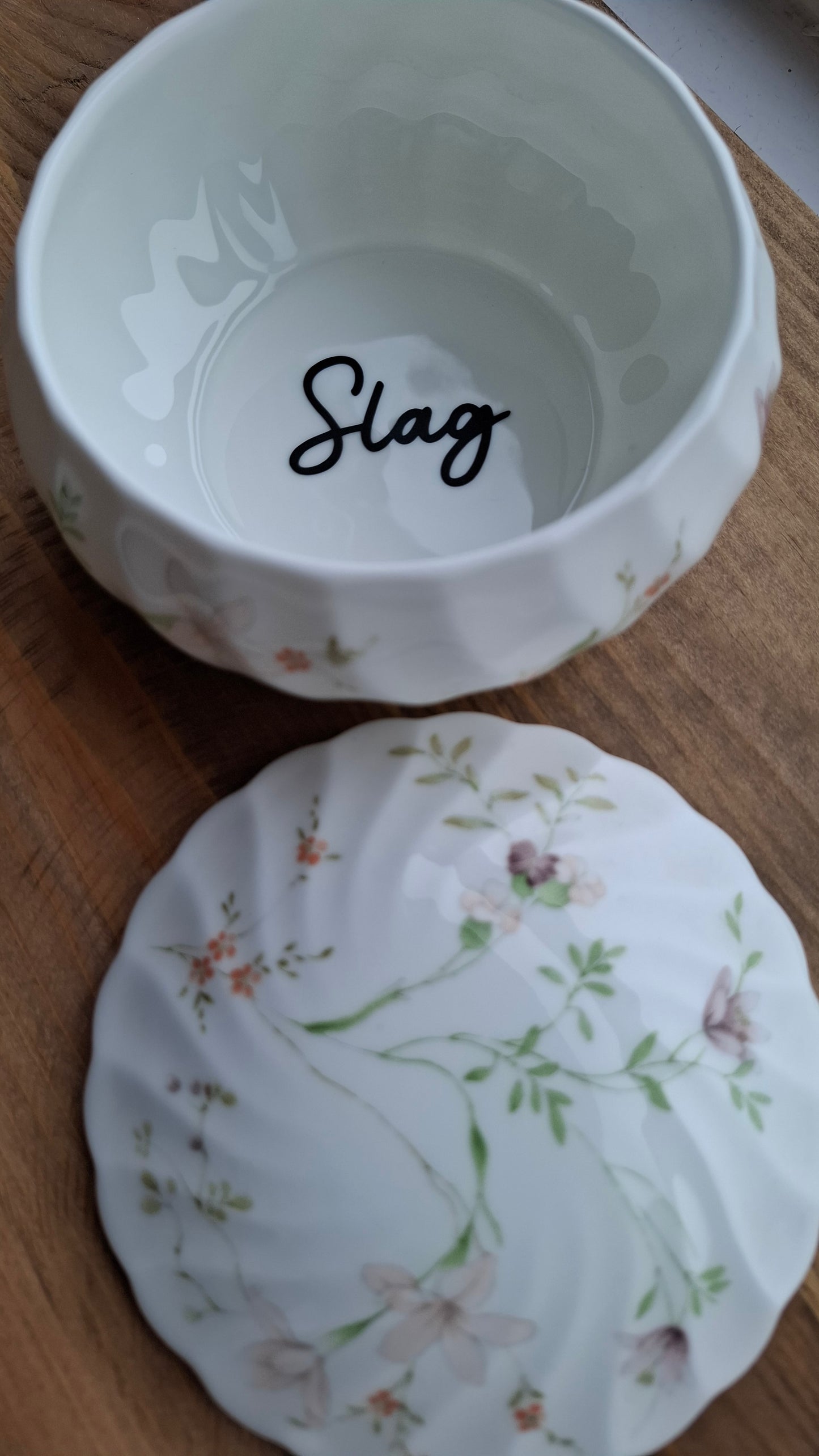 'Slag' Upcycled Delicate Floral Trinket Pot