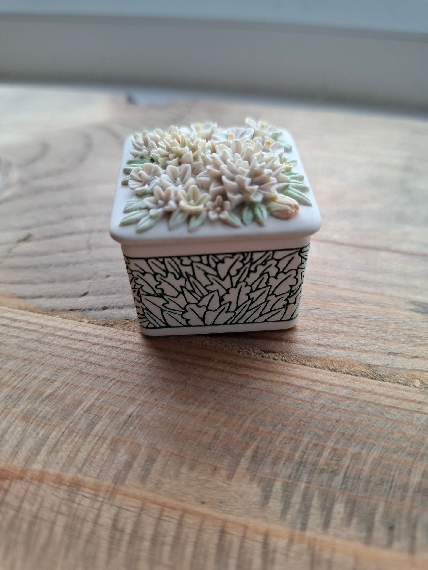 'Cunt' Upcycled TINY Floral Cubed Trinket Pot