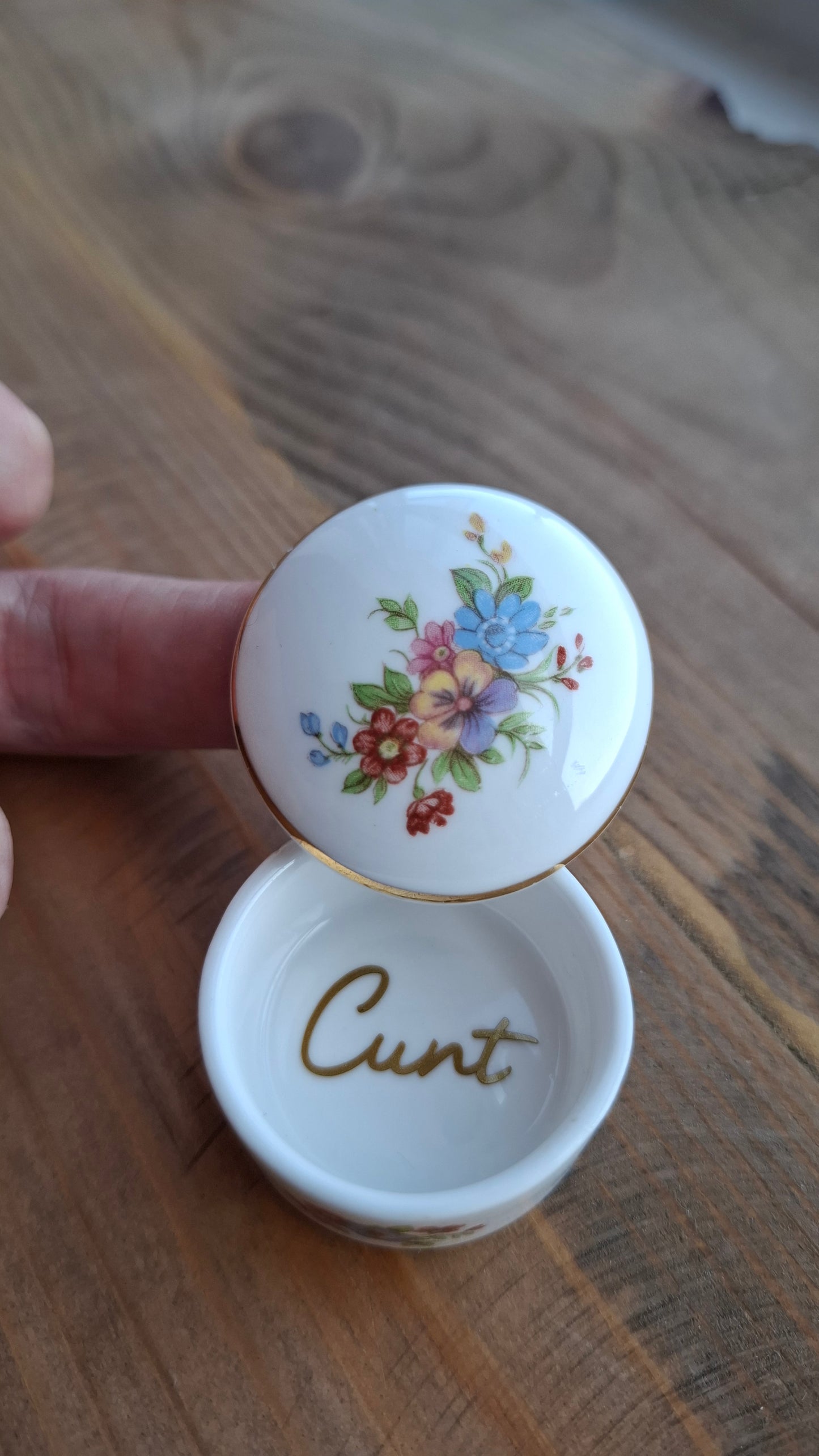 'Cunt' Upcycled TINY Trinket Pot