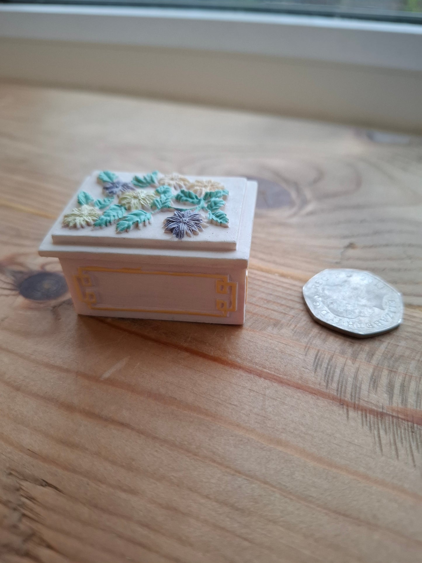 'Twat' Upcycled Small Rectangular Cream/Pinky Trinket Pot